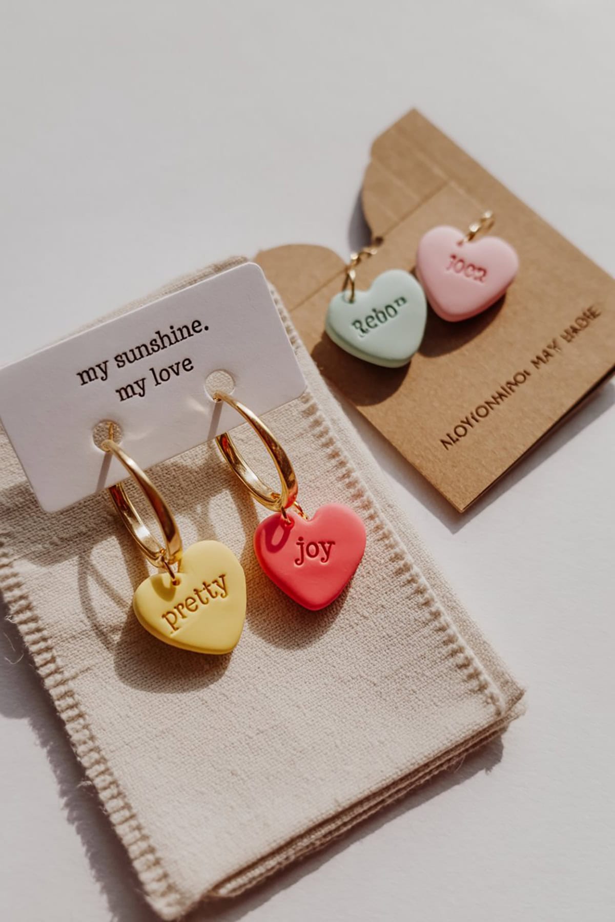 Conversation Heart Clay Earrings