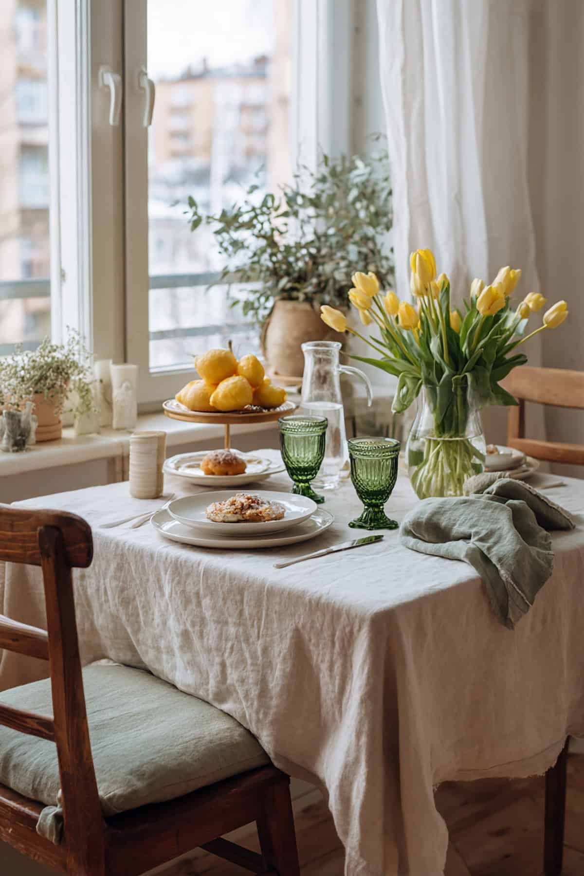 Cozy Airy Brunch Table Near Window