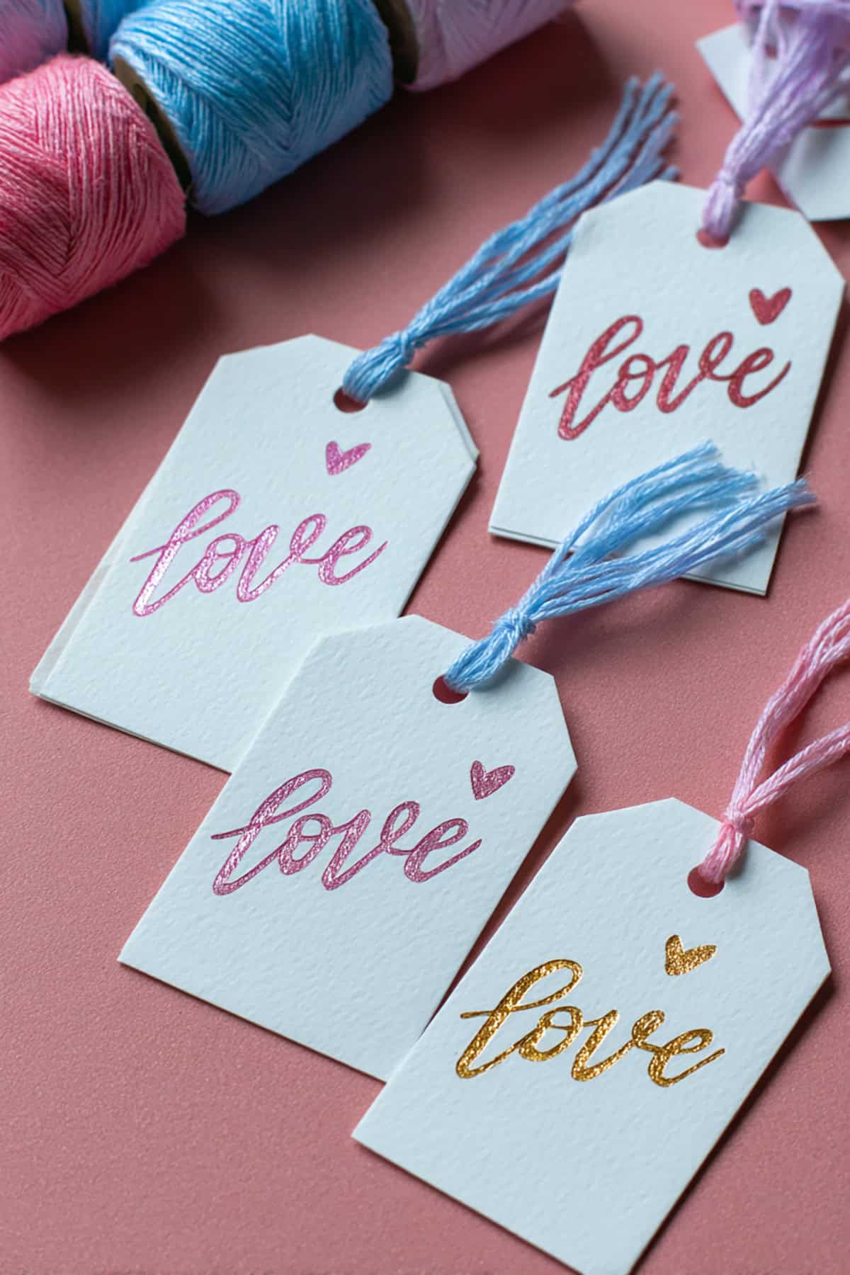 DIY Valentine Gift Tags With Foil Lettering