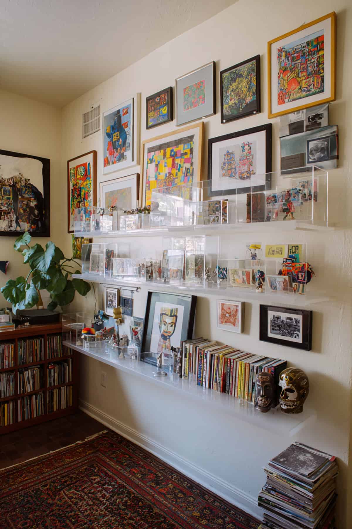 Floating Shelf “Mini Museum” With Acrylic Stands