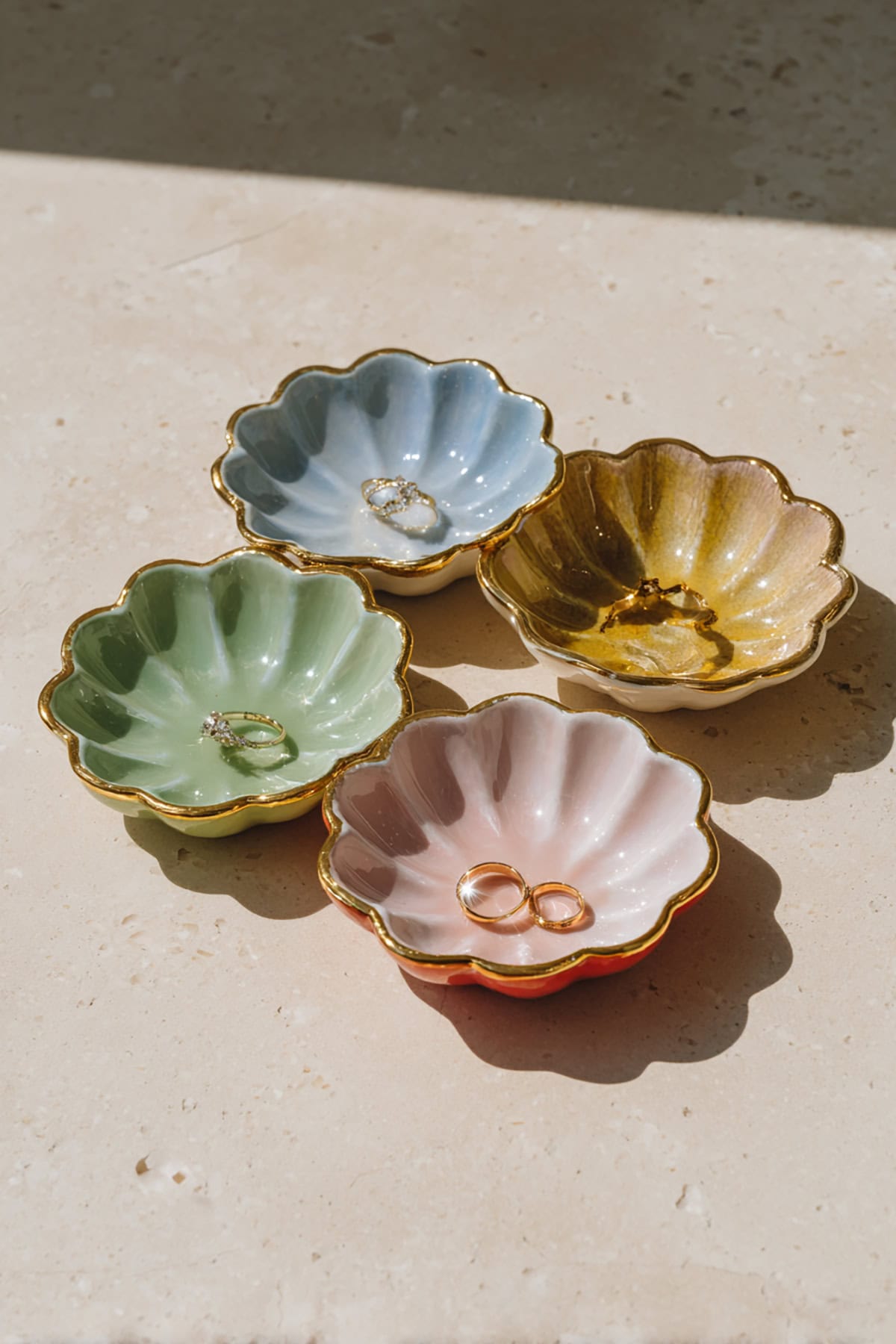 Flower Shaped Ring Dishes