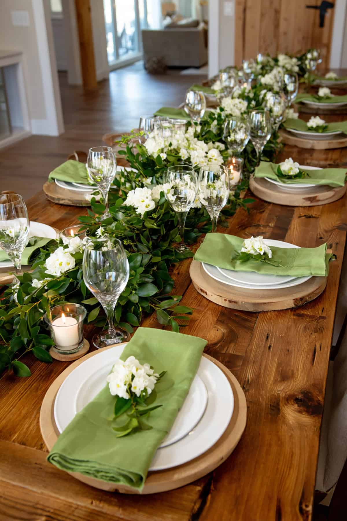 Greenery Garland Down the Center