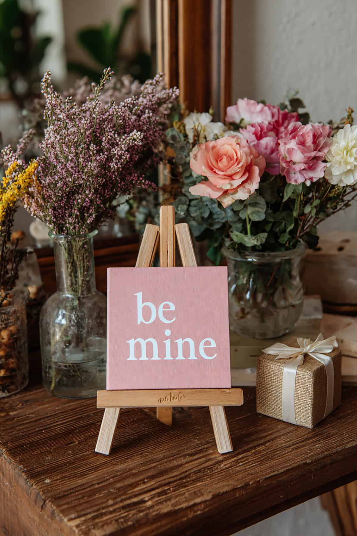 Hand Lettered Valentine Mini Sign on Wood