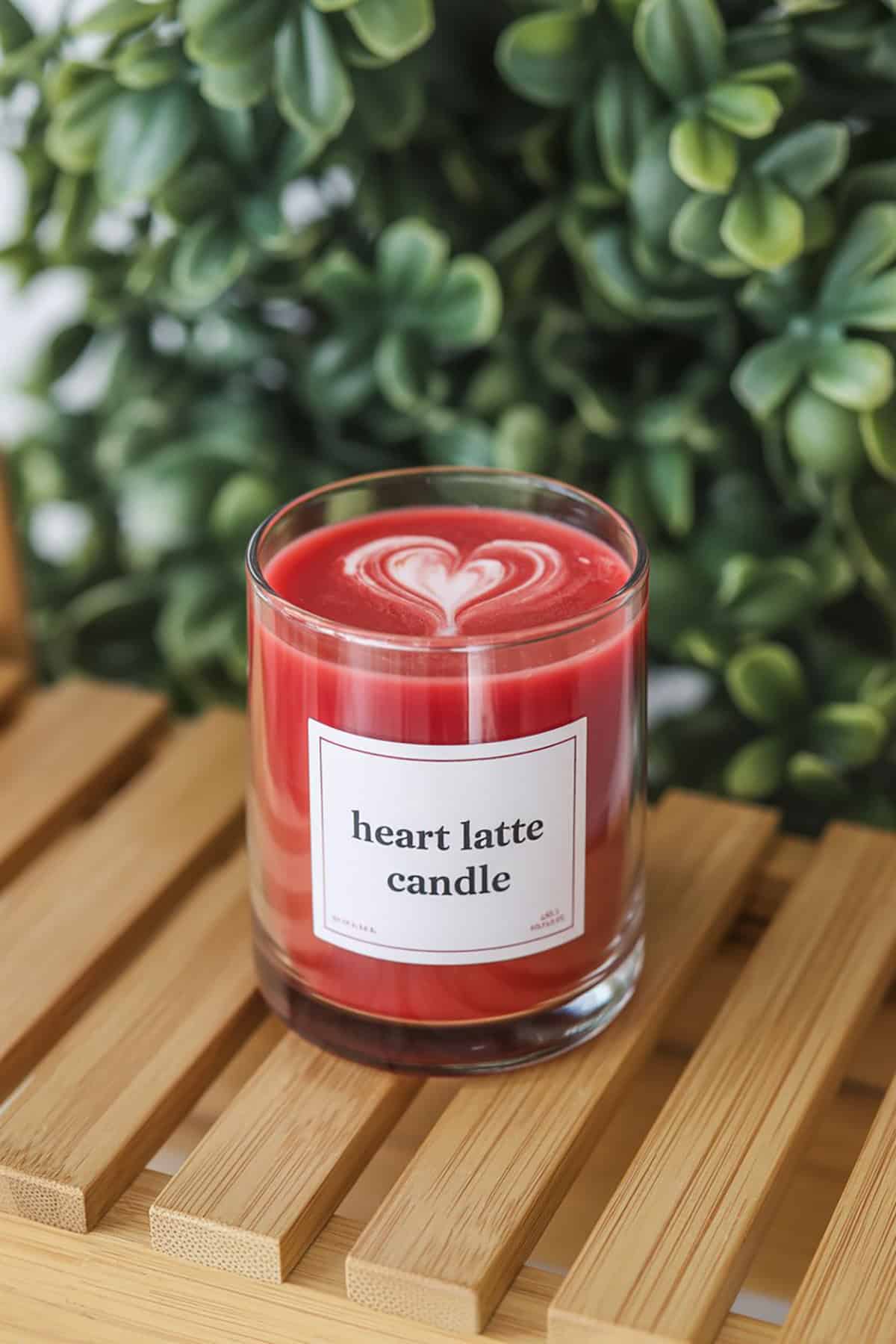 Heart Latte Art Candle in a Glass Tumbler
