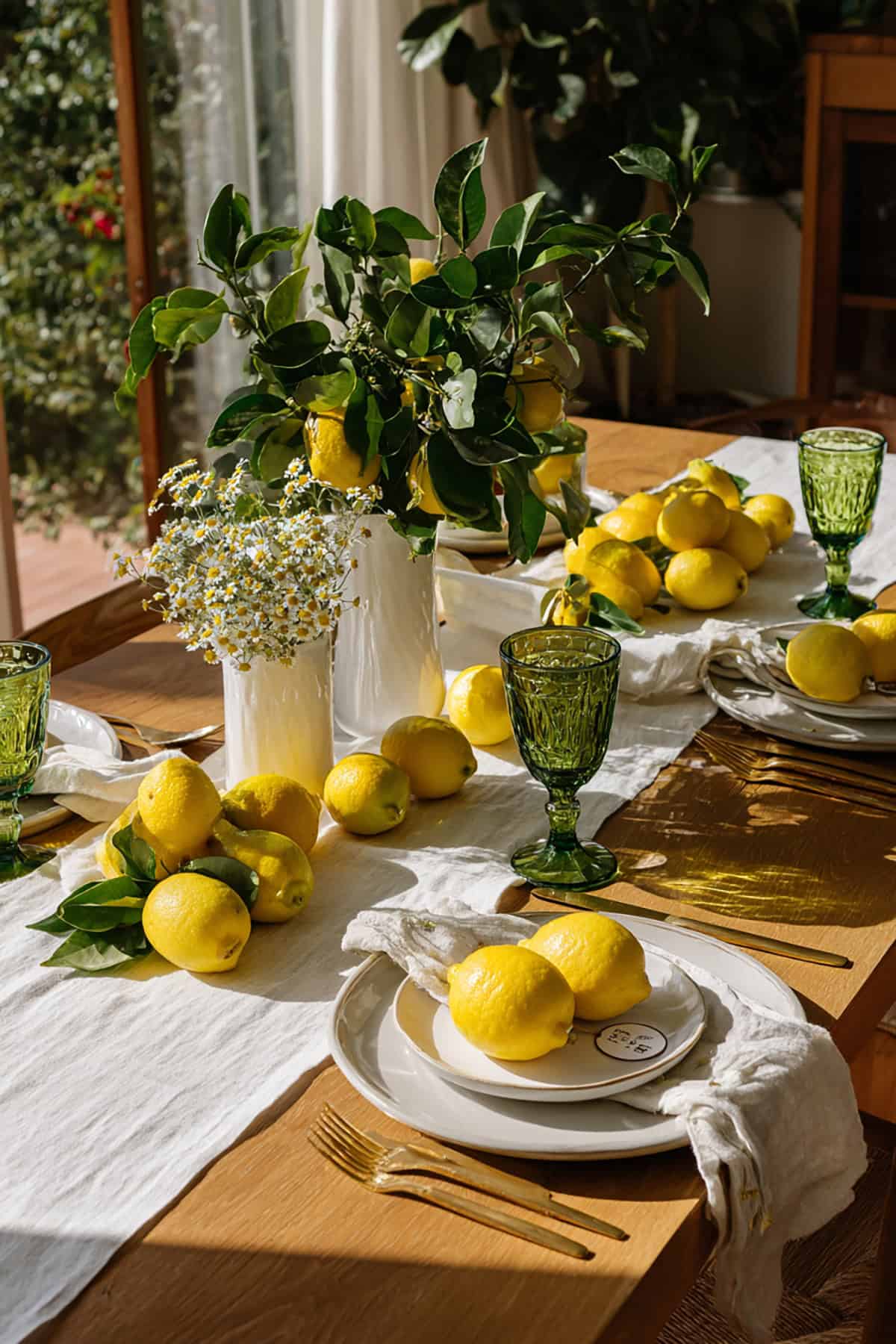 Lemon + Green Glass “Garden Lunch” Table