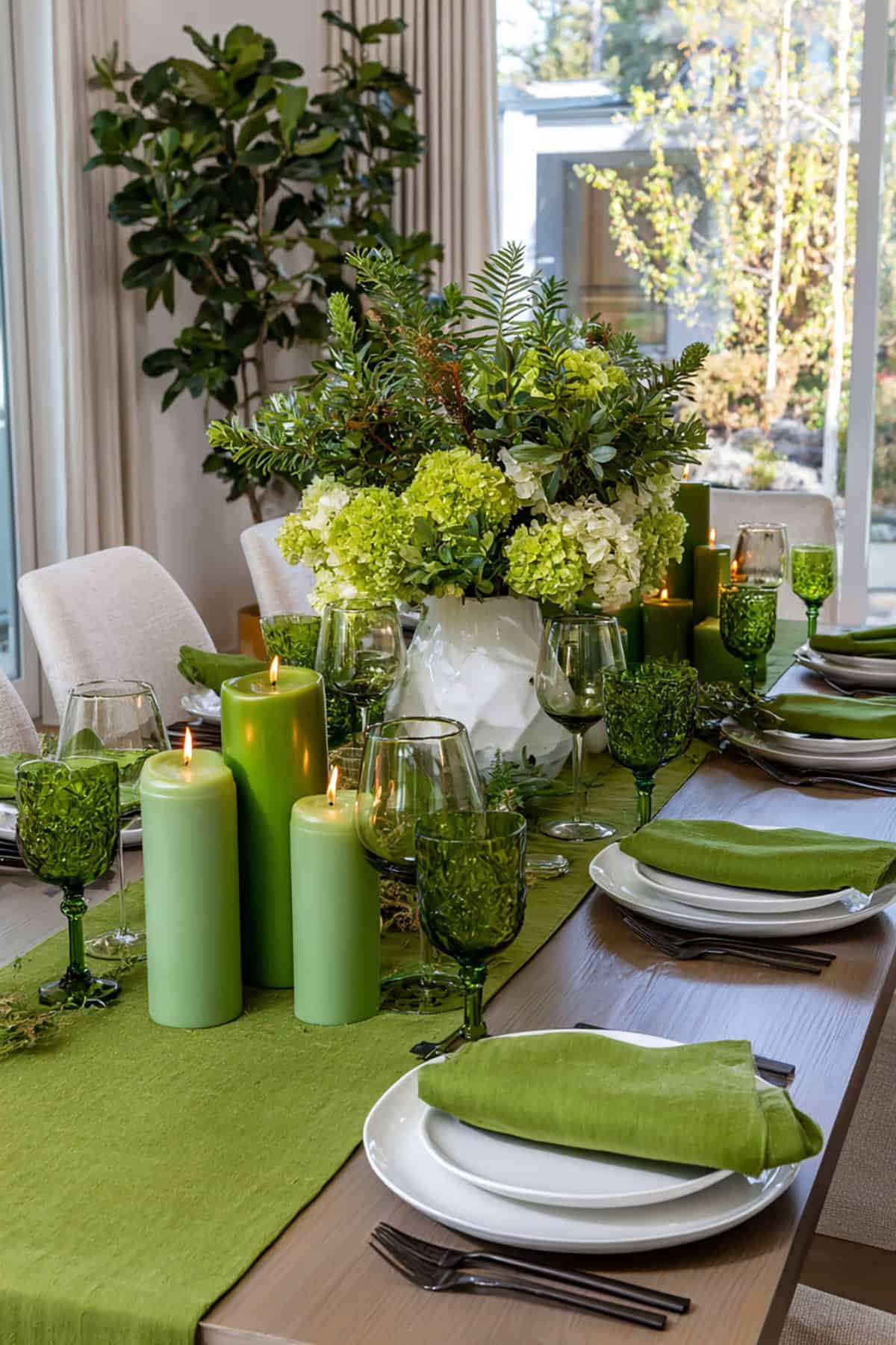 Modern Green Monochrome Table