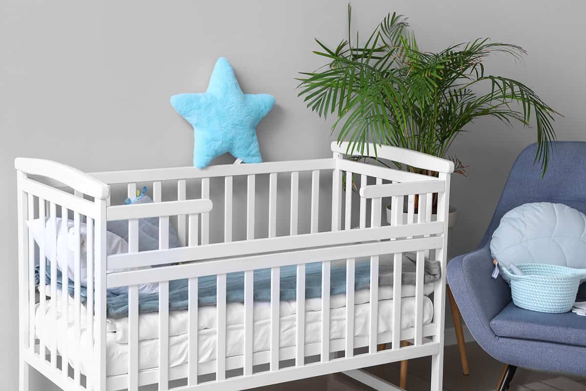 Modern Neutral Nursery With Blue Details