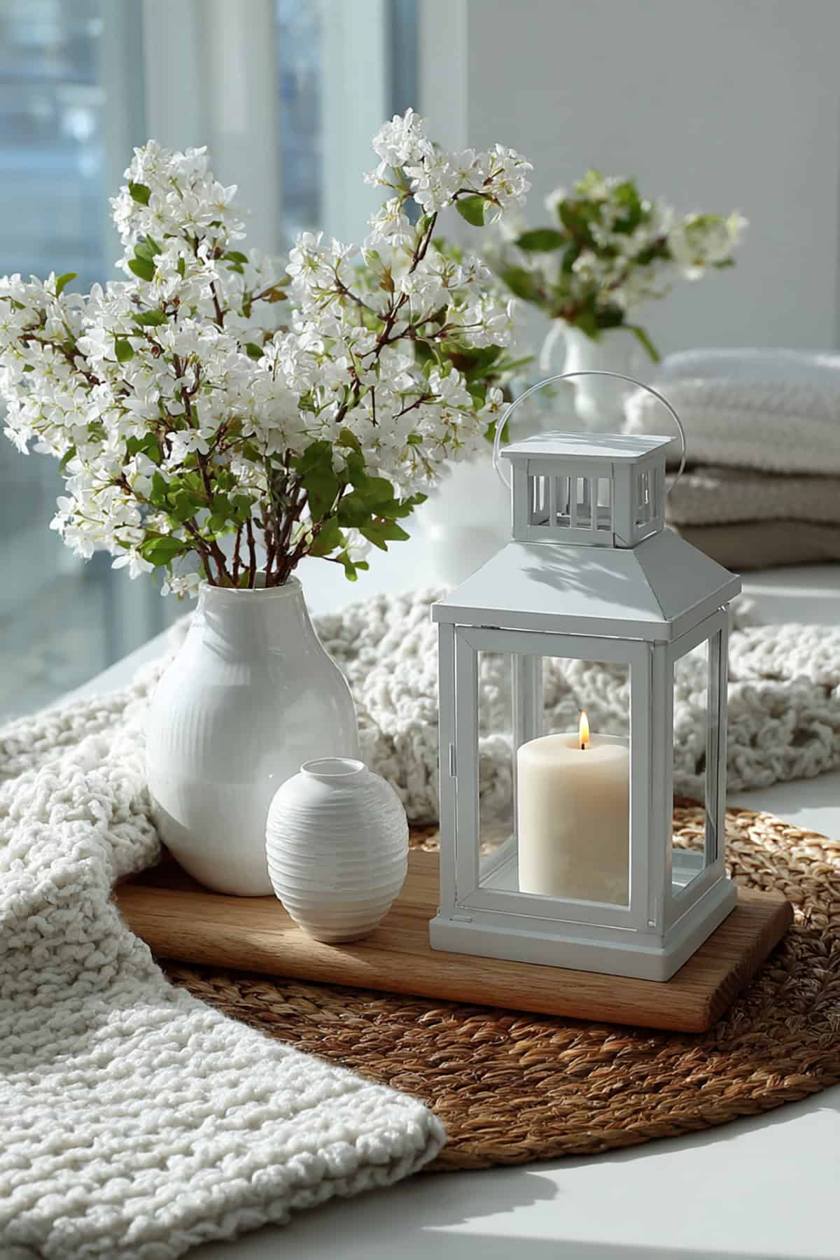 Monochrome White Spring Lantern Styling