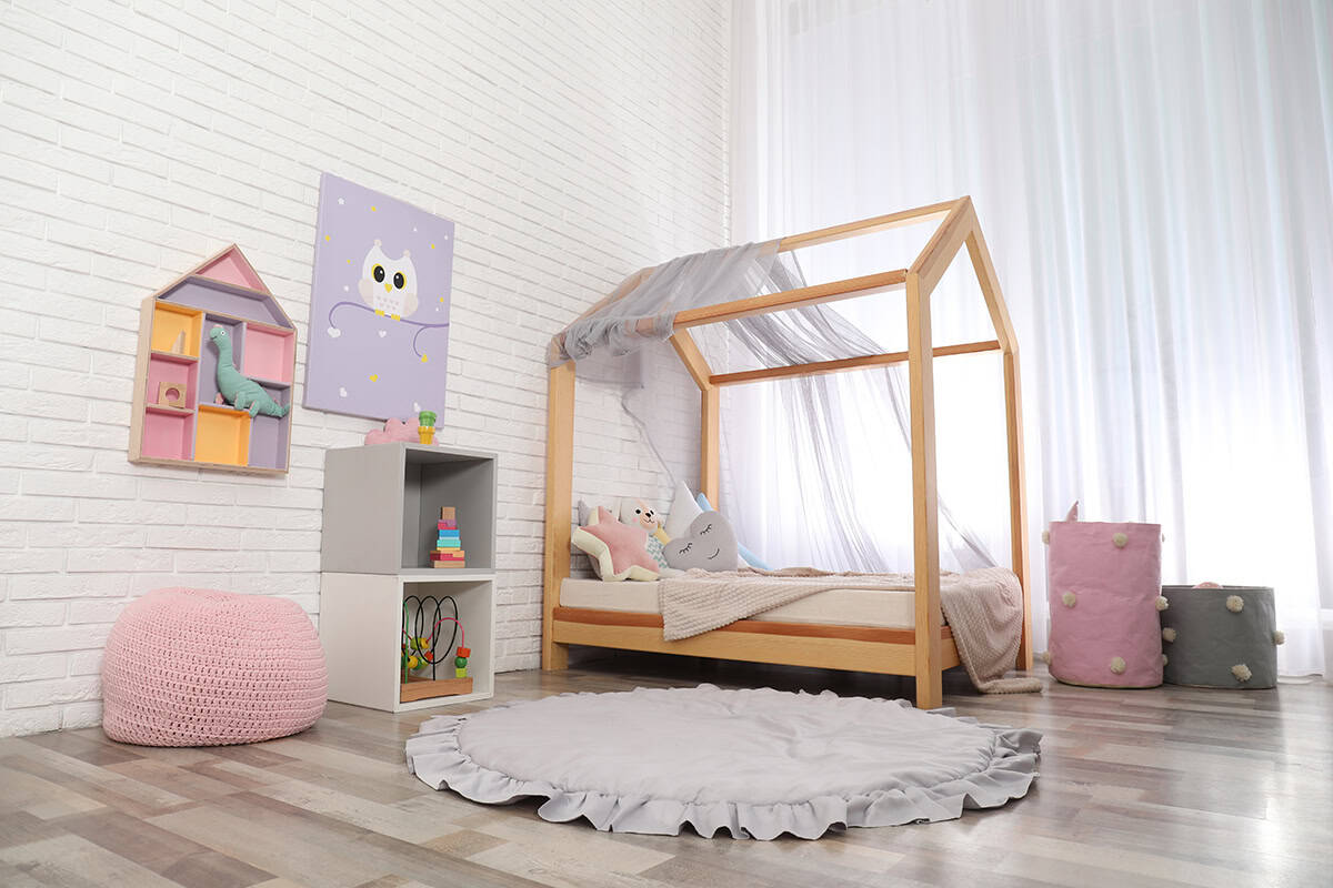 Playhouse Bed Look With Soft Floor Space
