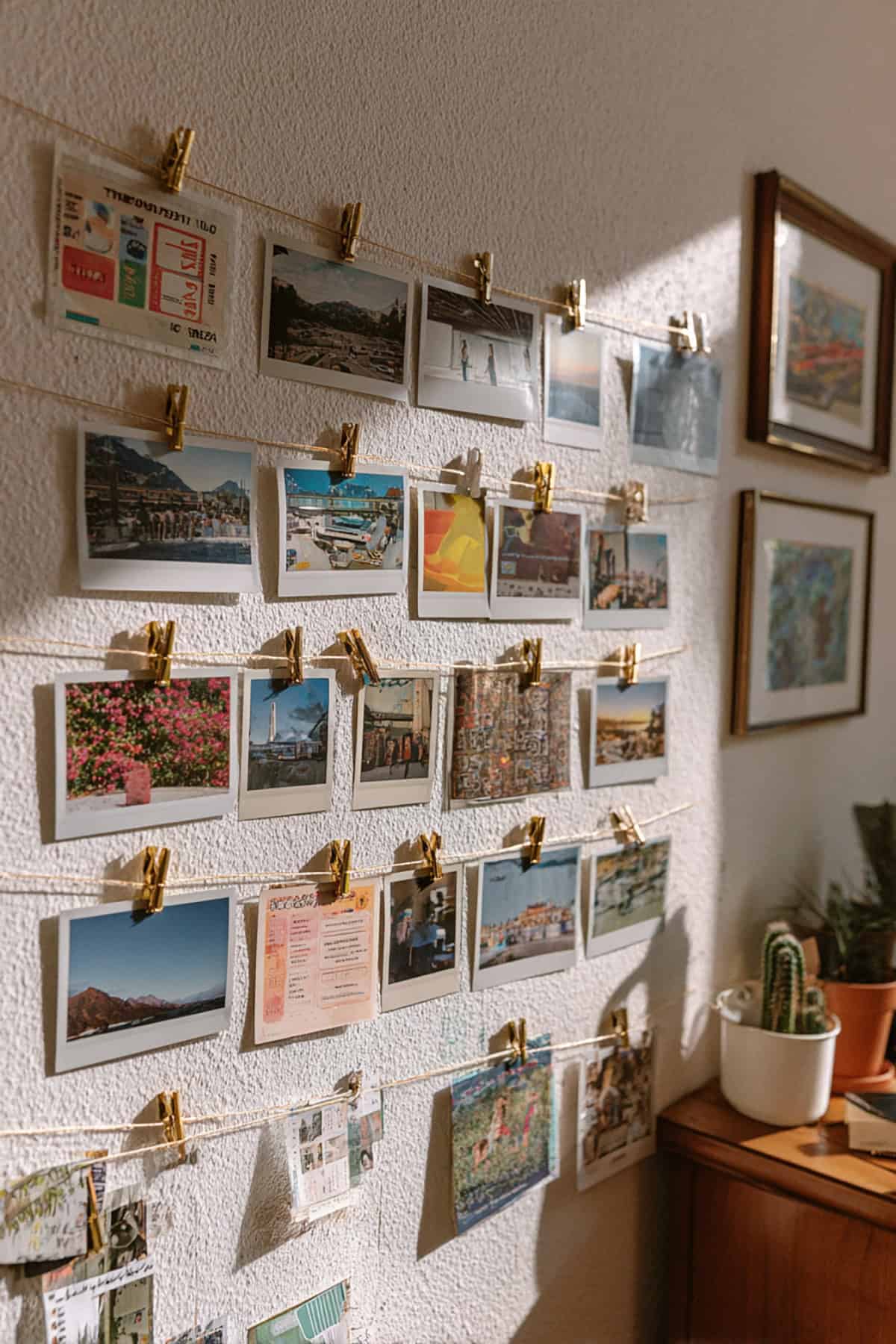 Polaroid + Ticket Photo Line With Mini Clips