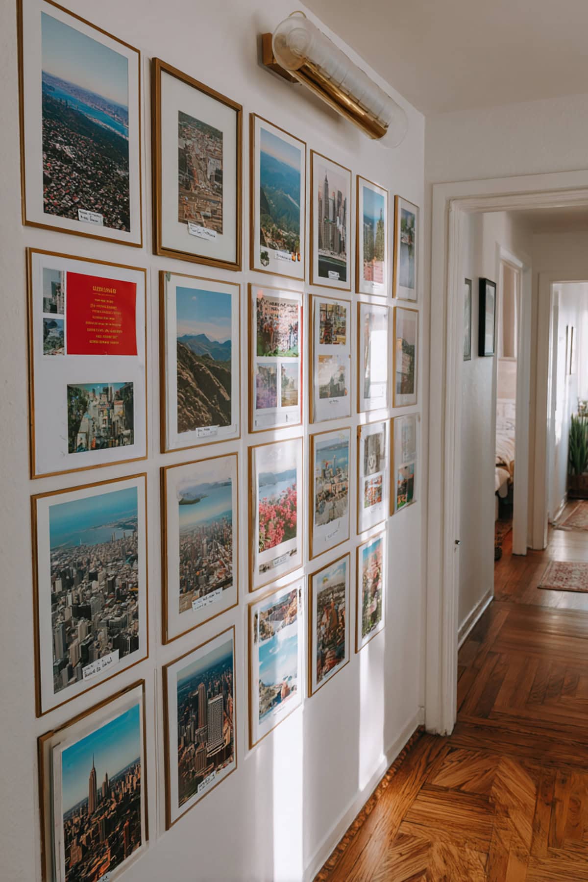 Postcard Wall Grid With Handwritten Notes