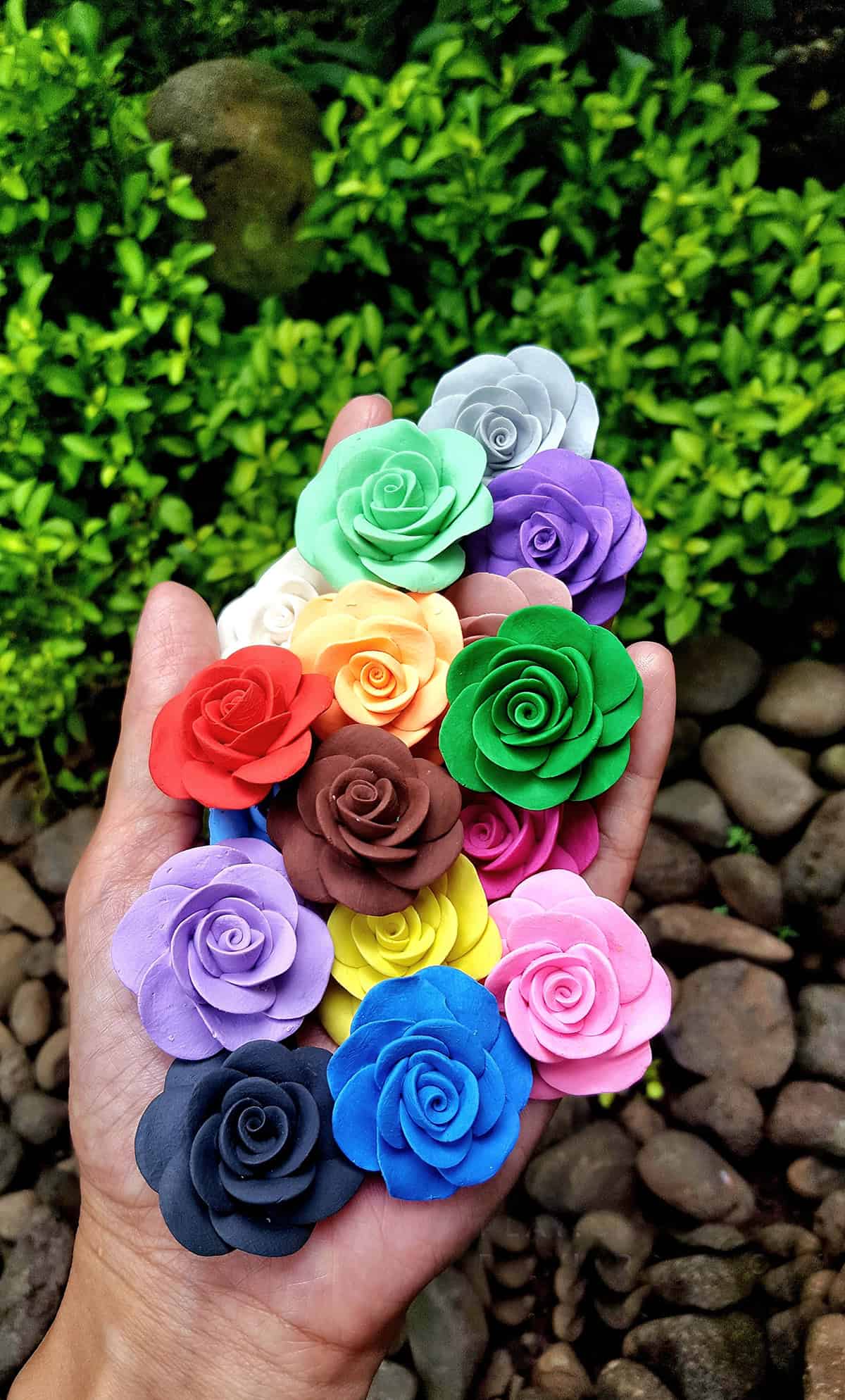 Rainbow Clay Rose Set