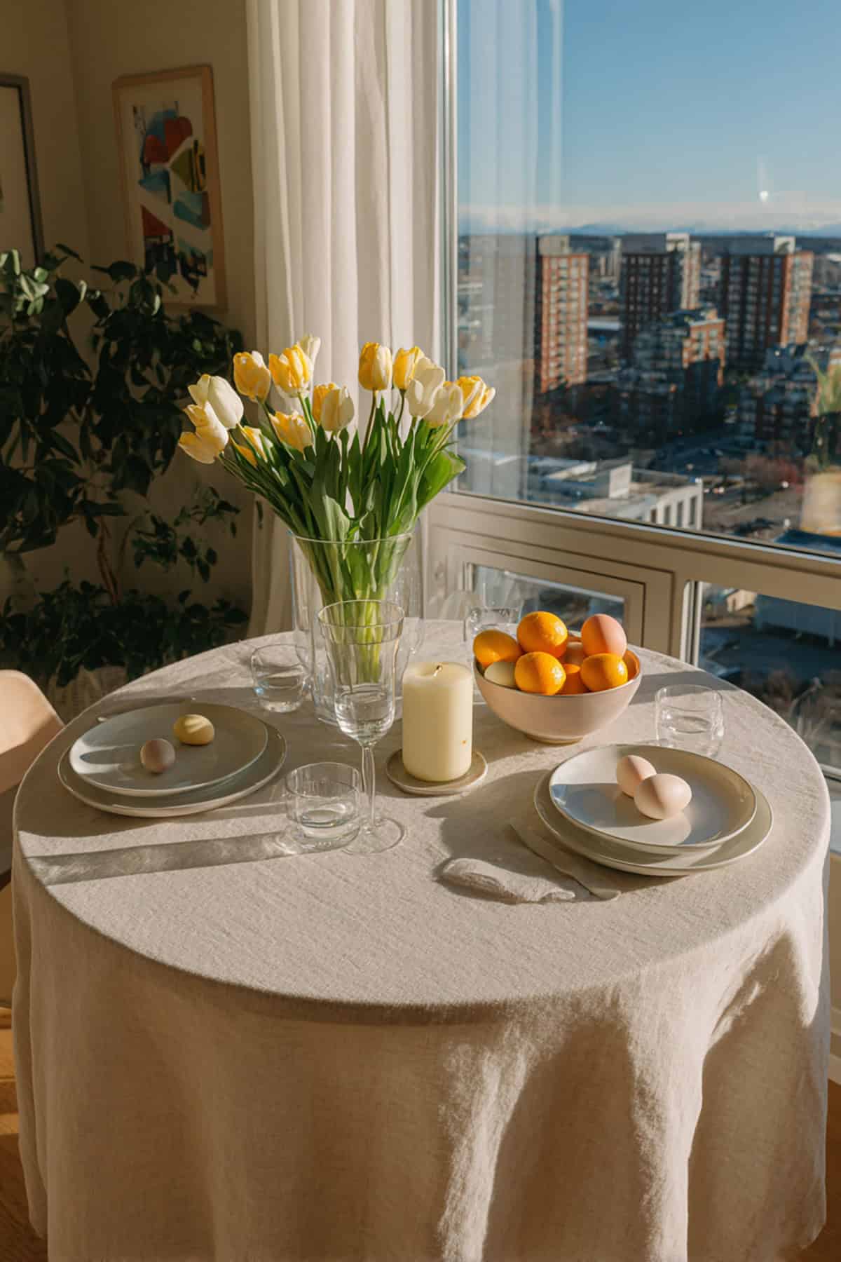 Round Table Brunch for Small Spaces