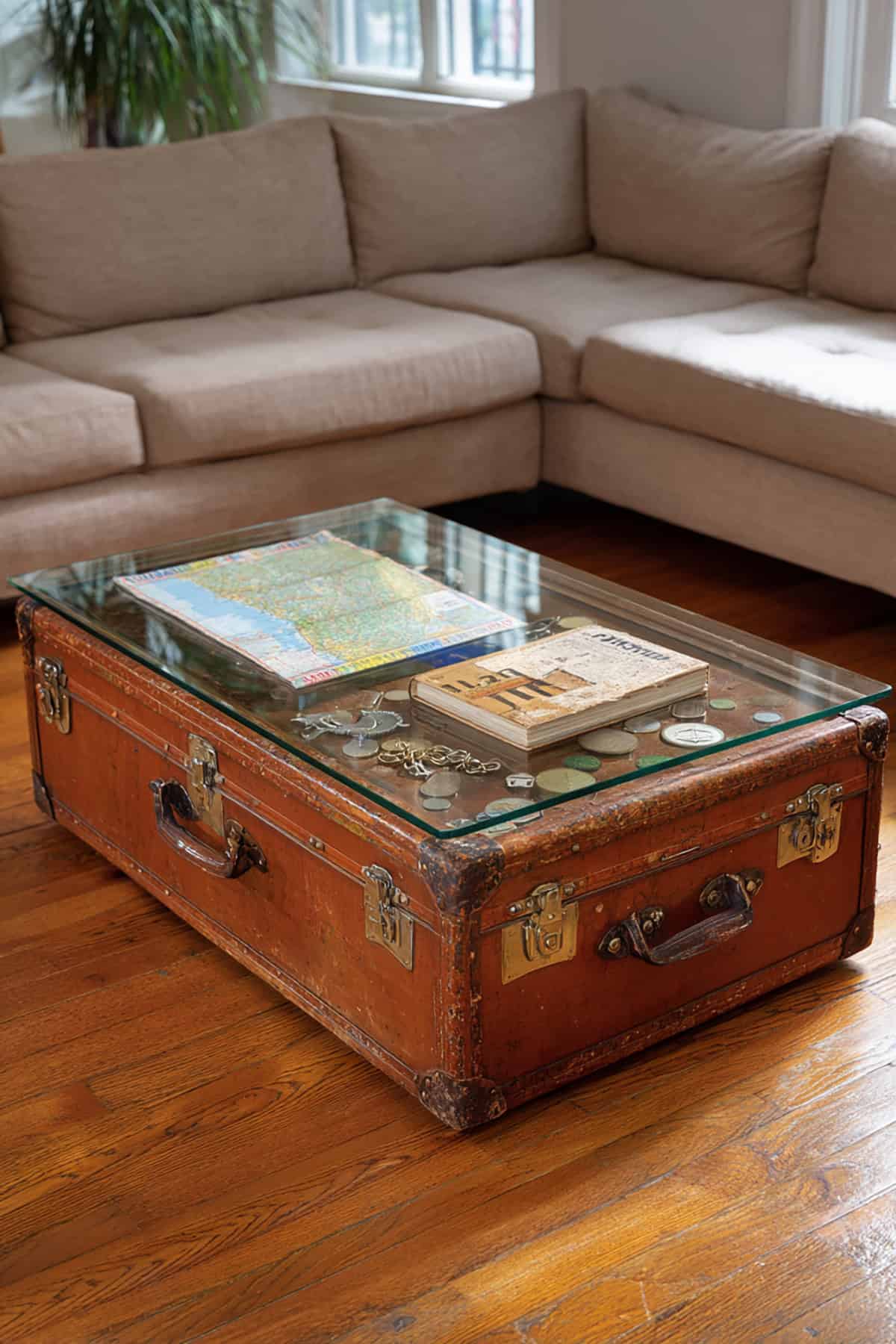 Suitcase Coffee Table With Curated Layers