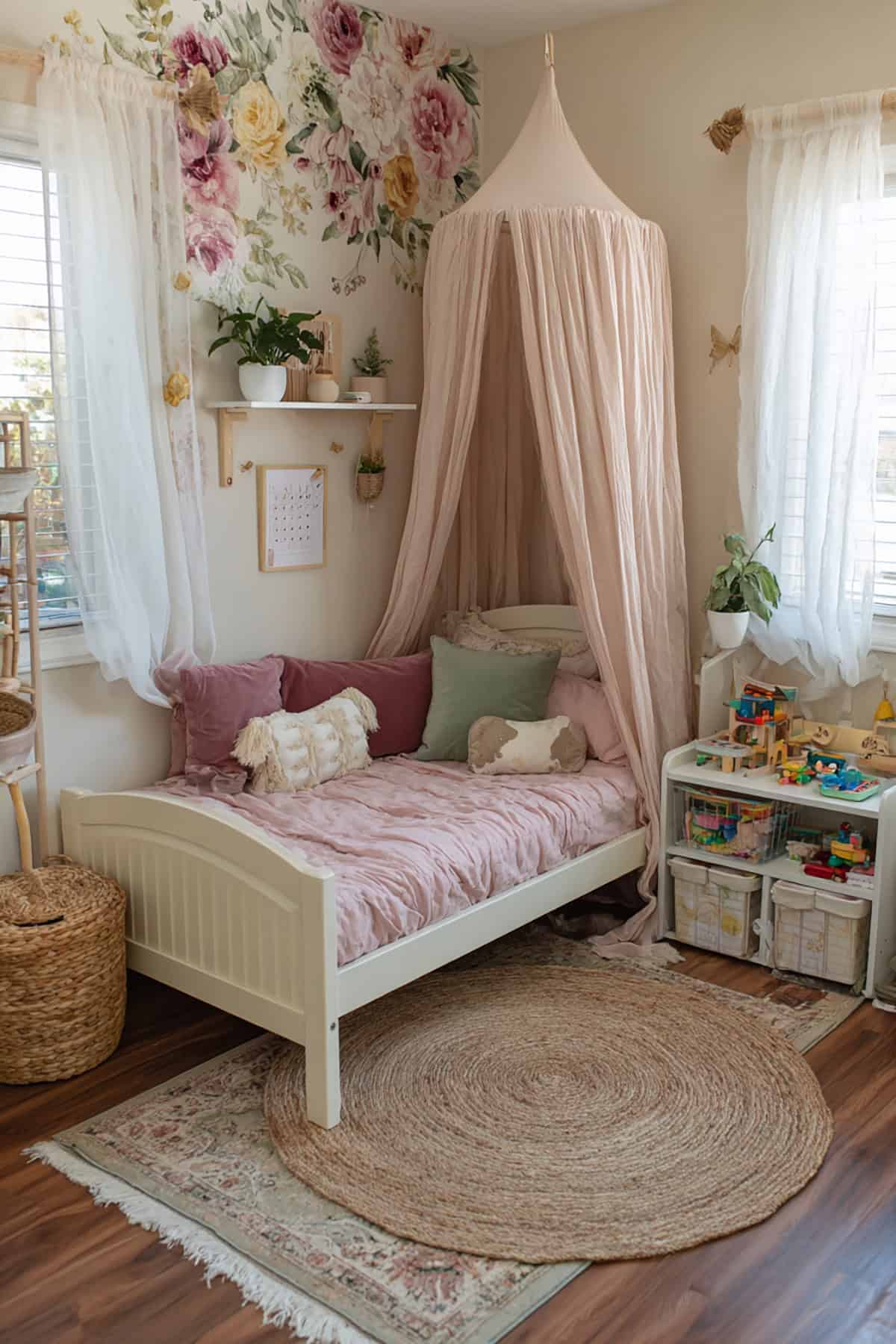 Sweet Floral Garden Room With A Toddler Canopy