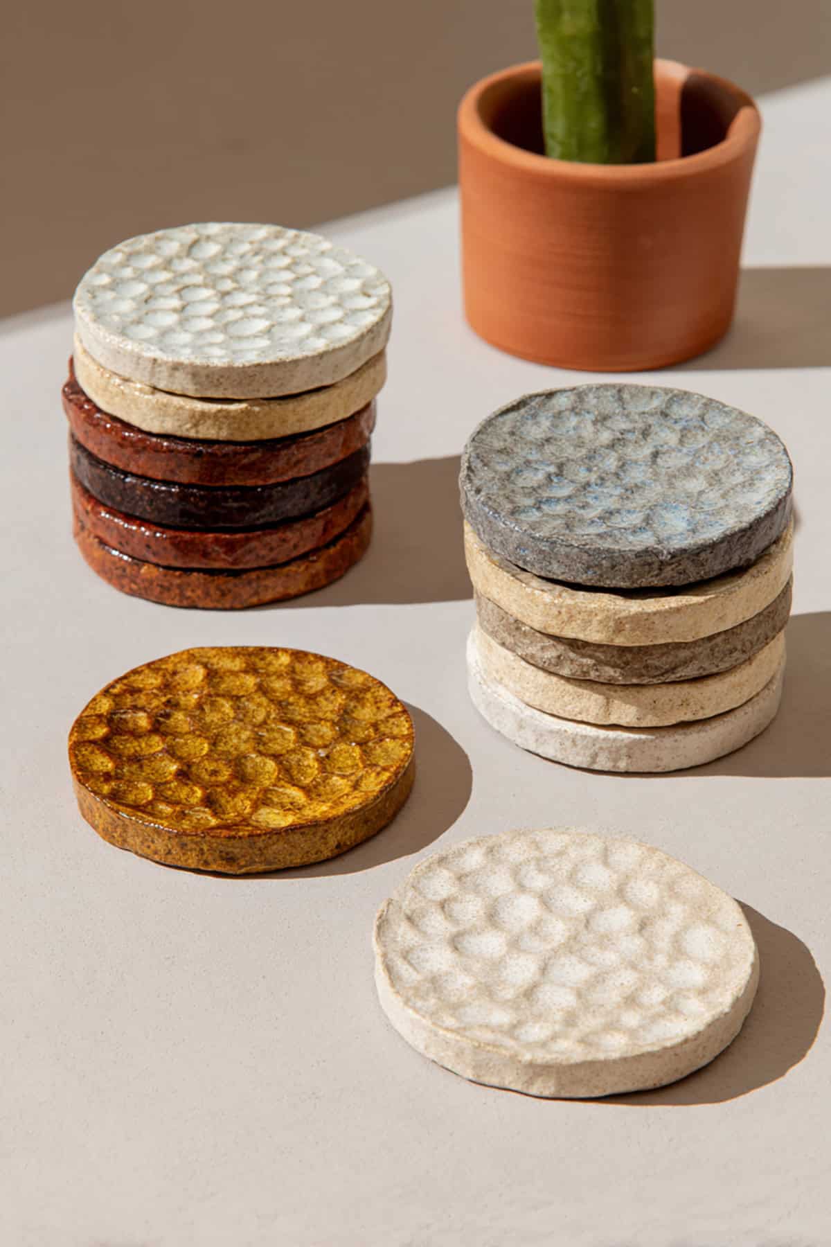 Textured Clay Coasters