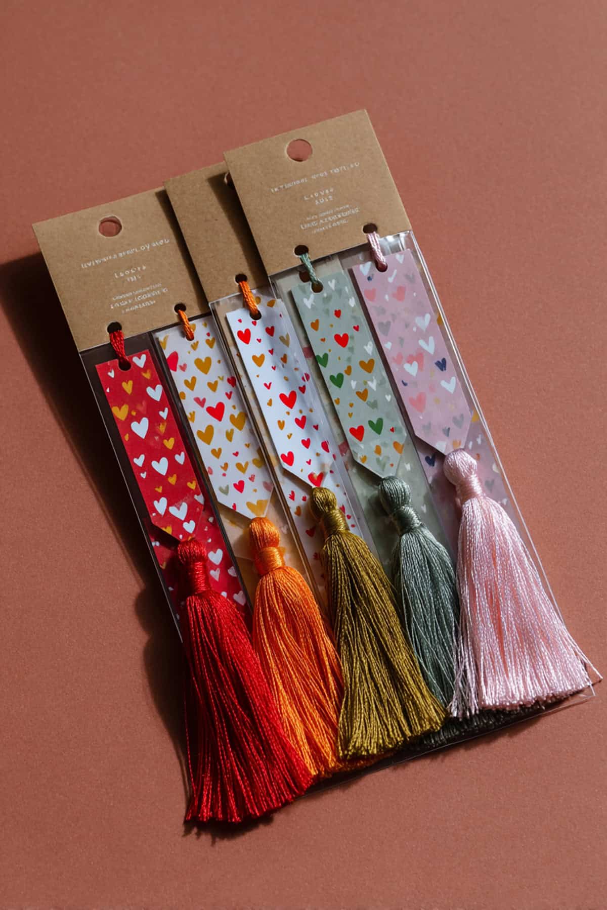 Valentine Bookmark Set With Tassels and Quotes