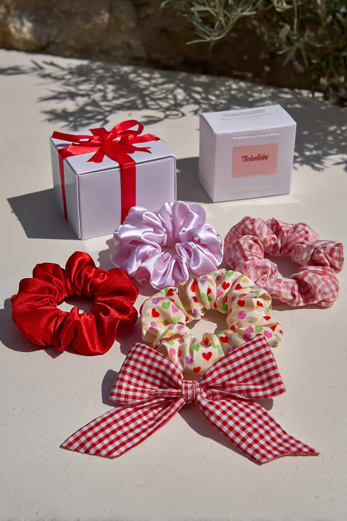 Valentine Scrunchies Bundle With Matching Bow