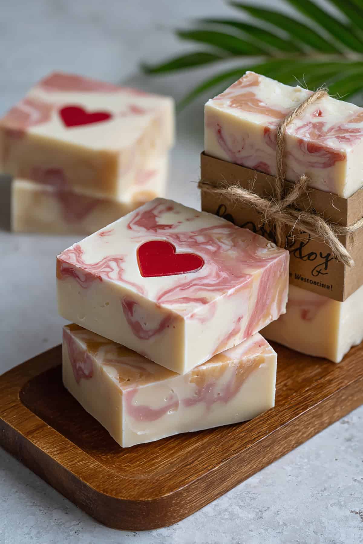 Valentine Soap Bars With Embedded Hearts