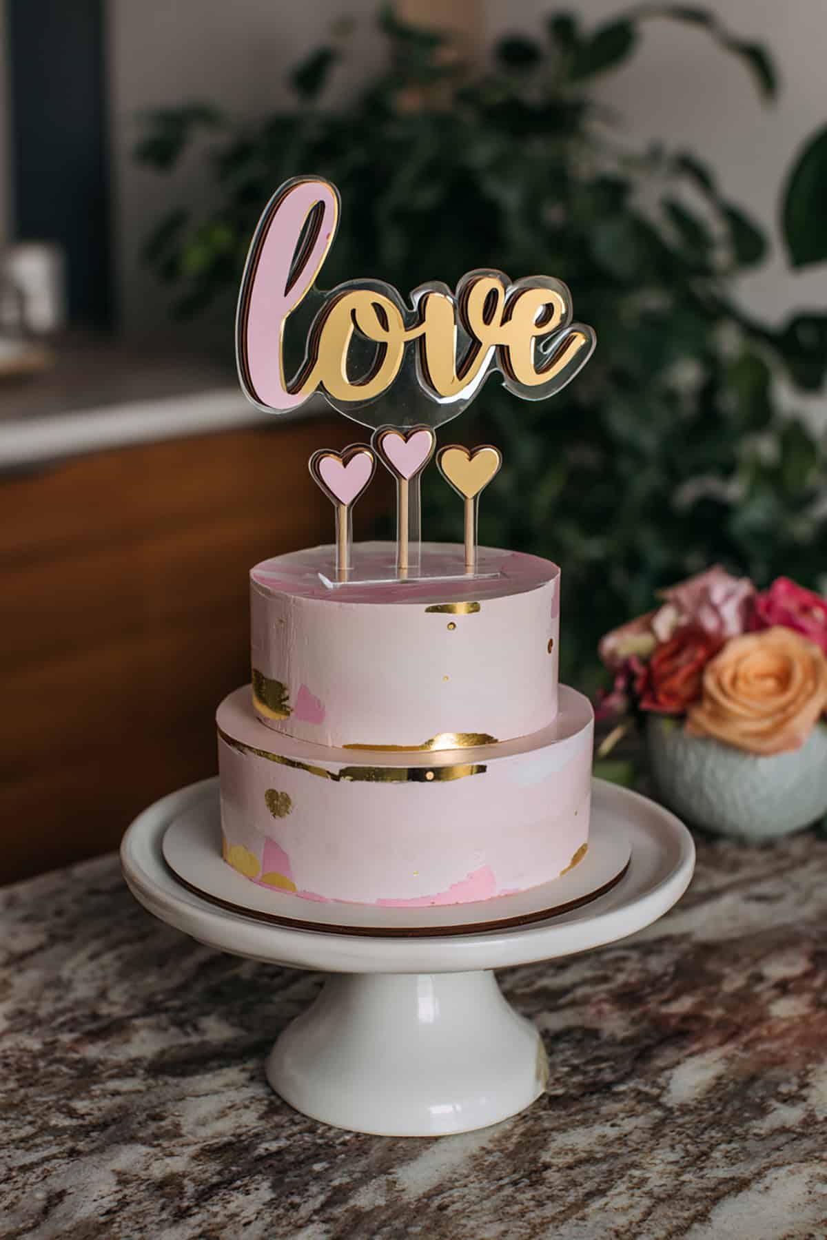 Valentine Tiered Cake Topper Set (Acrylic or Wood)