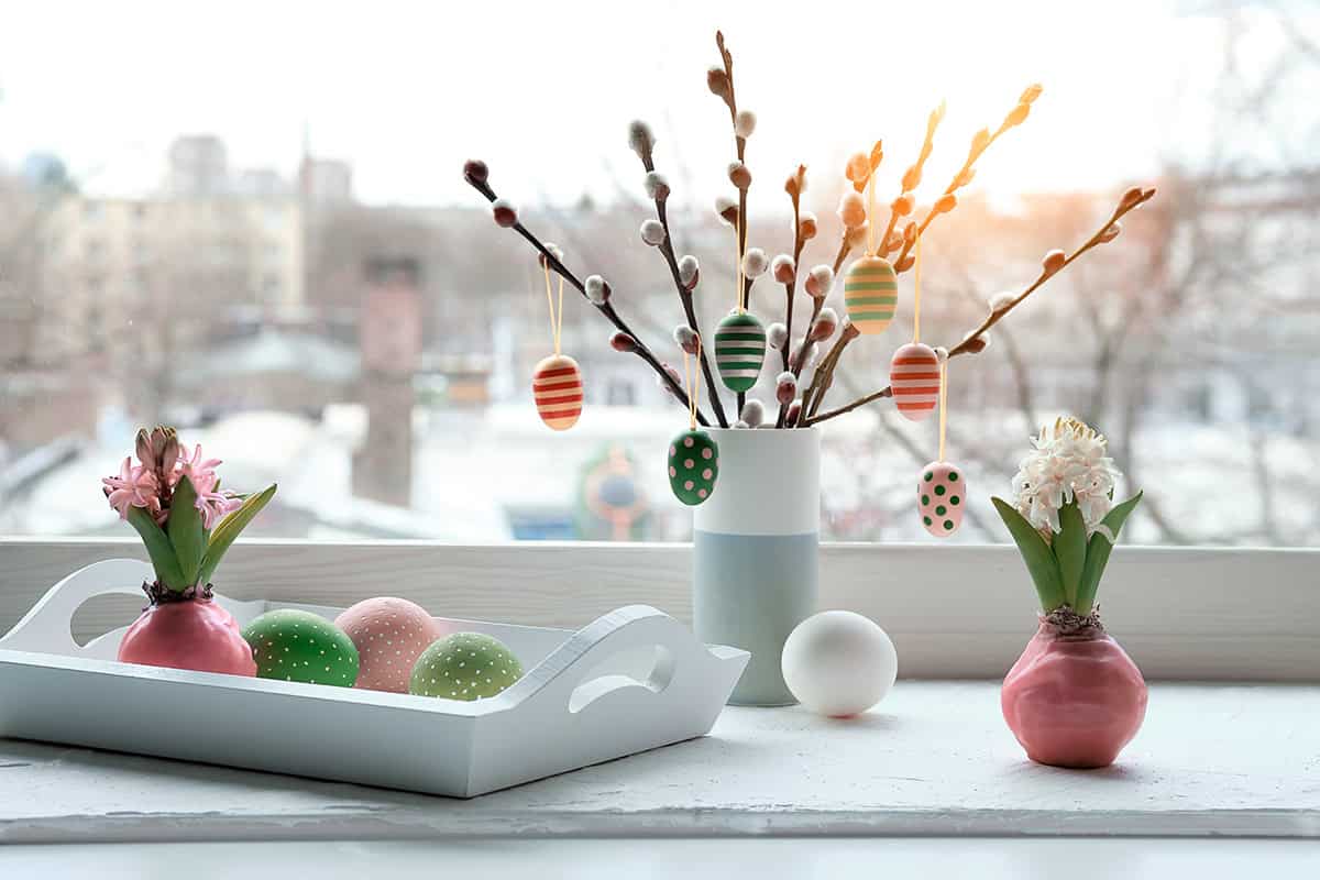 Windowsill Easter Setup