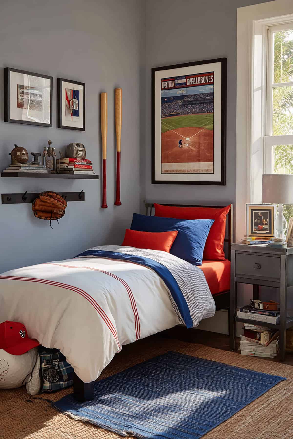 Baseball Corner + Bat Rack Accent