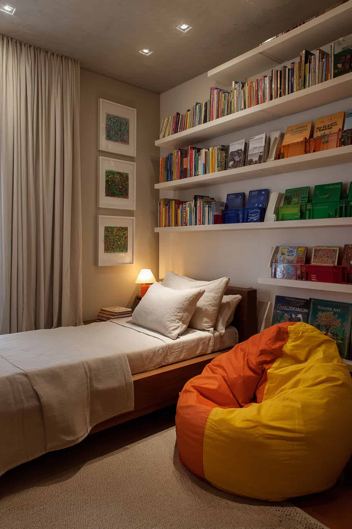 Book Series Wall + Color Coded Shelves