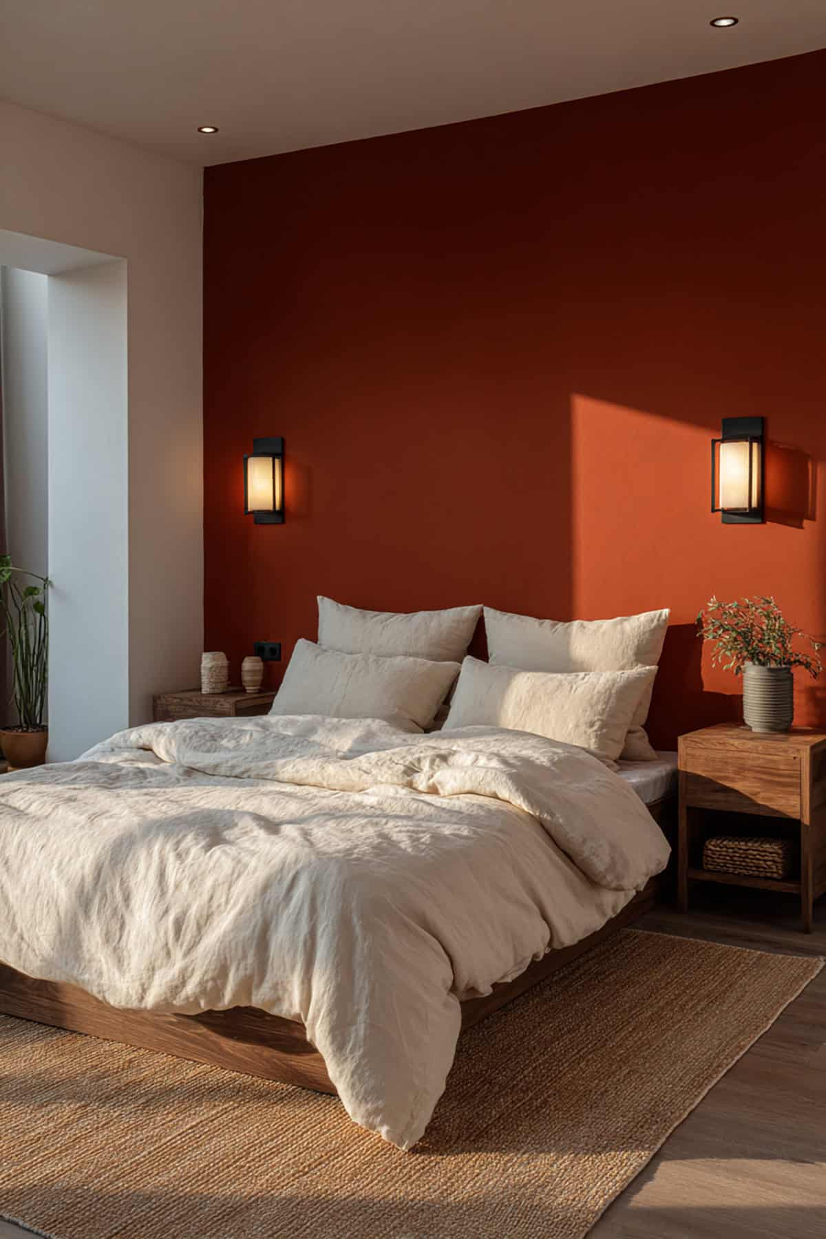 Burnt Orange and White for a Sultry Combination