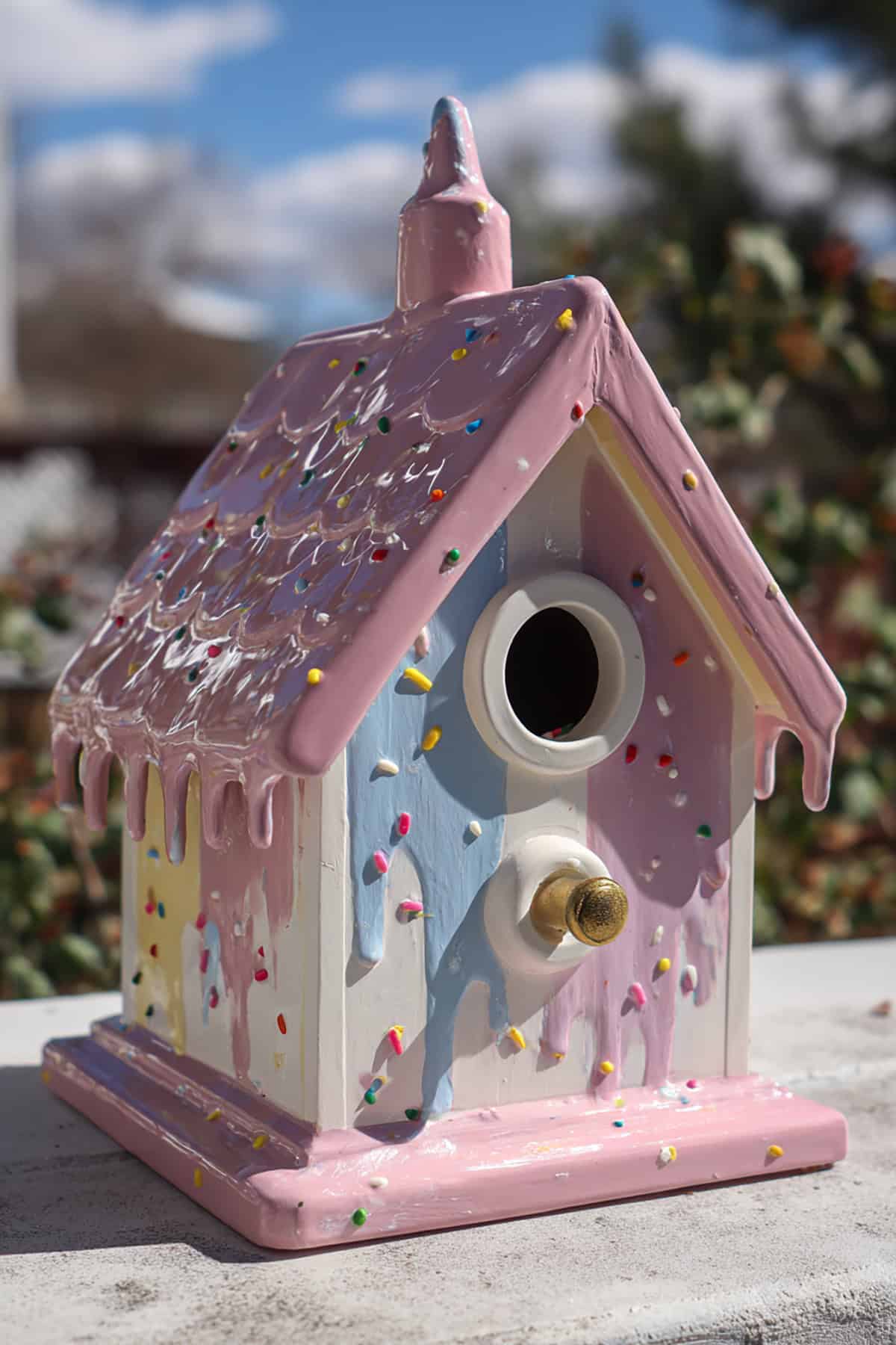Candy Shop Pastel Drip Birdhouse