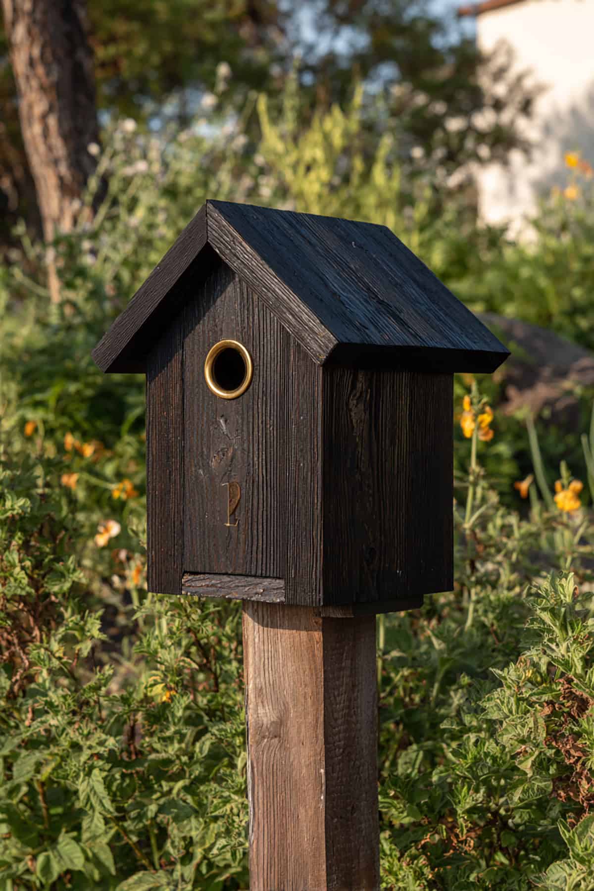 Charred Cedar Shou Sugi Ban Birdhouse