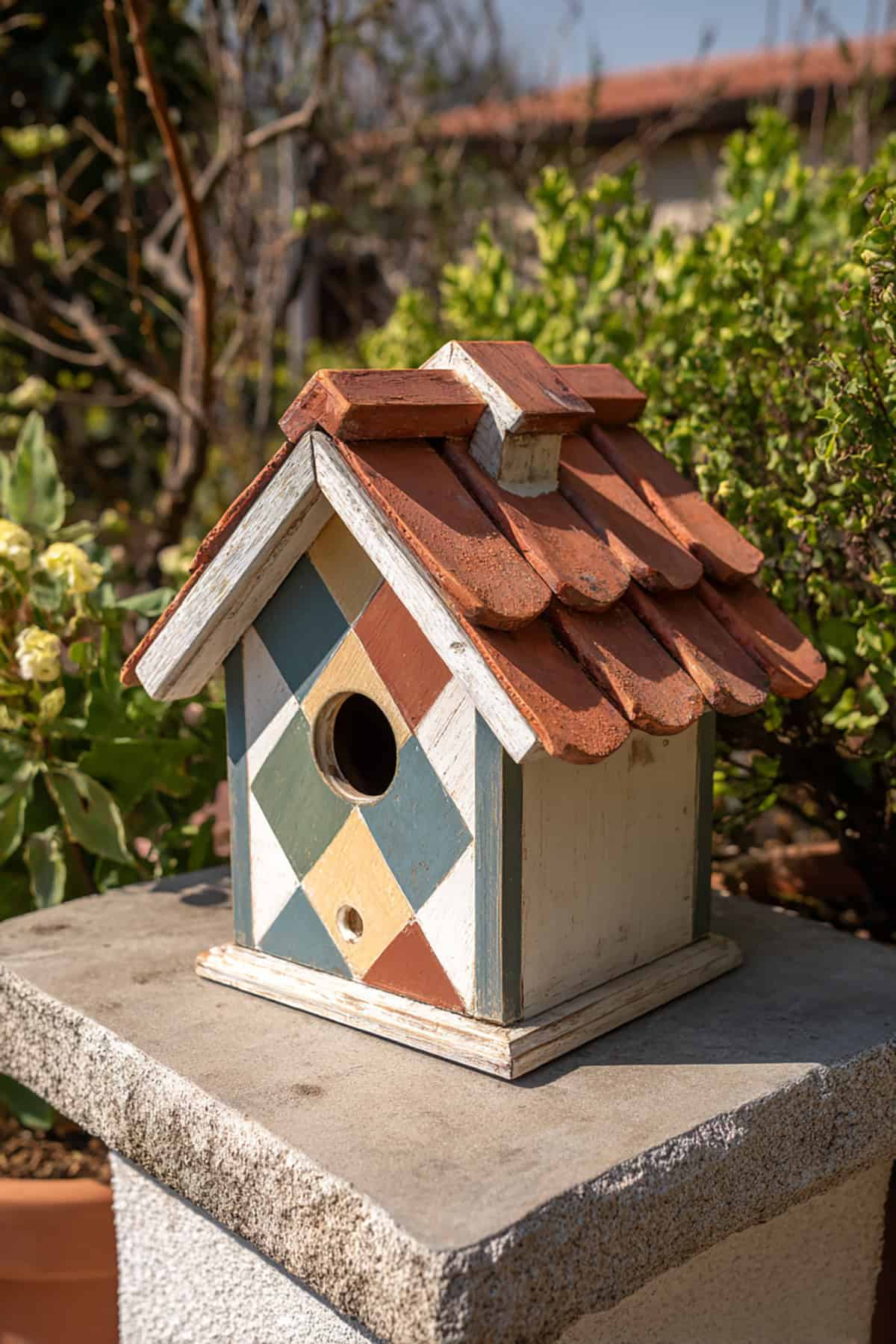 Checkerboard Cottage Birdhouse