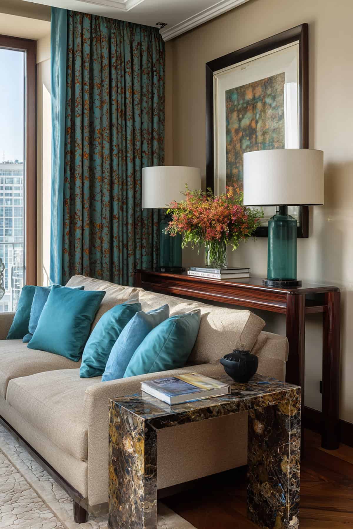 Console Table Behind the Sofa