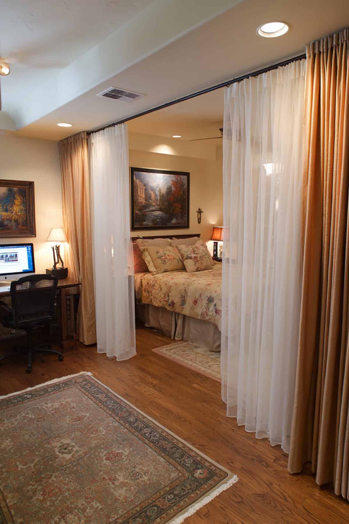Curtain Divider with Ceiling Track 1