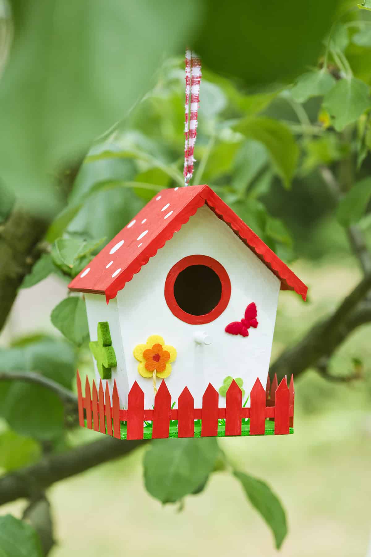 Flower and Butterfly Birdhouse Painting Idea