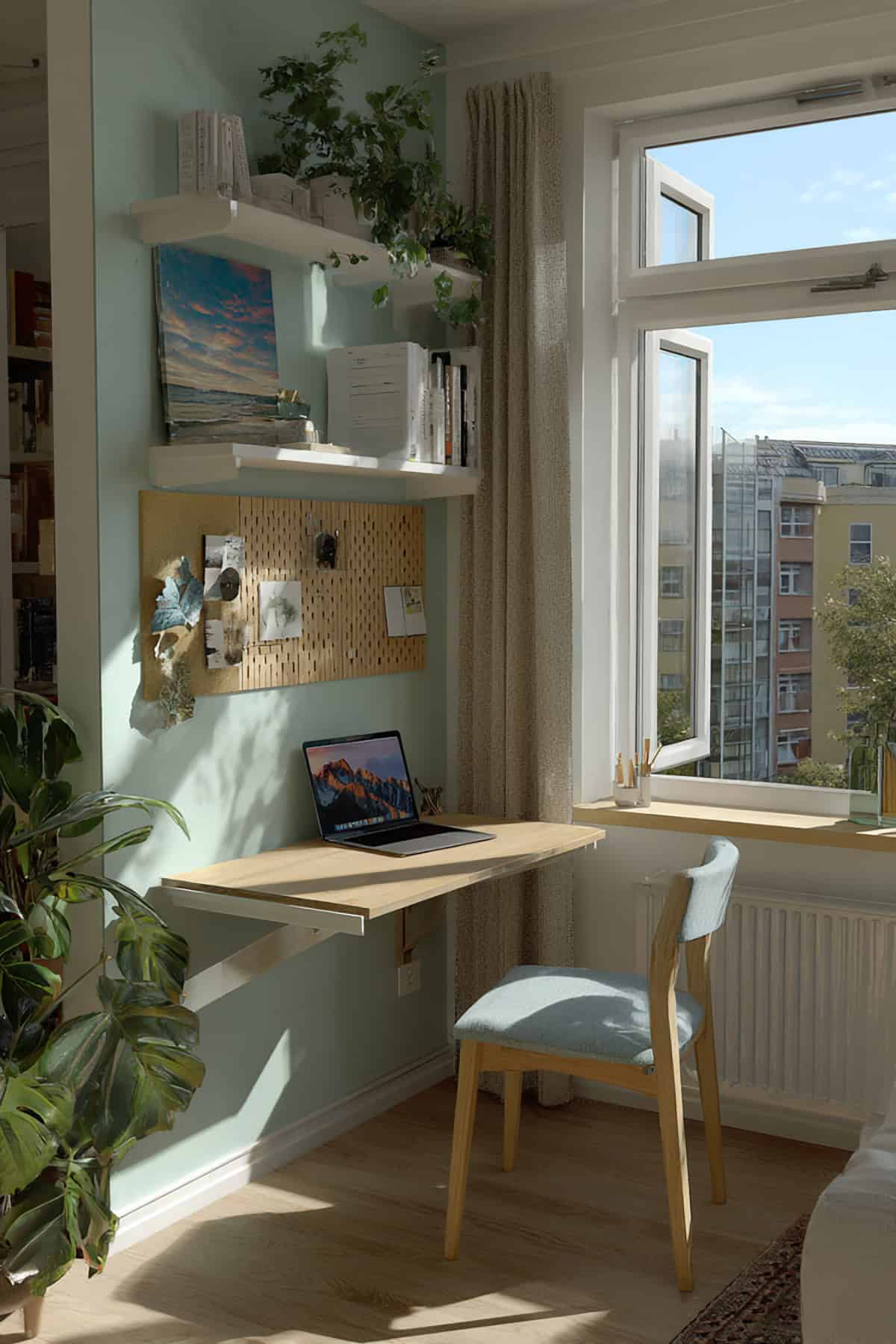 Fold Down Wall Desk for Tiny Workspaces
