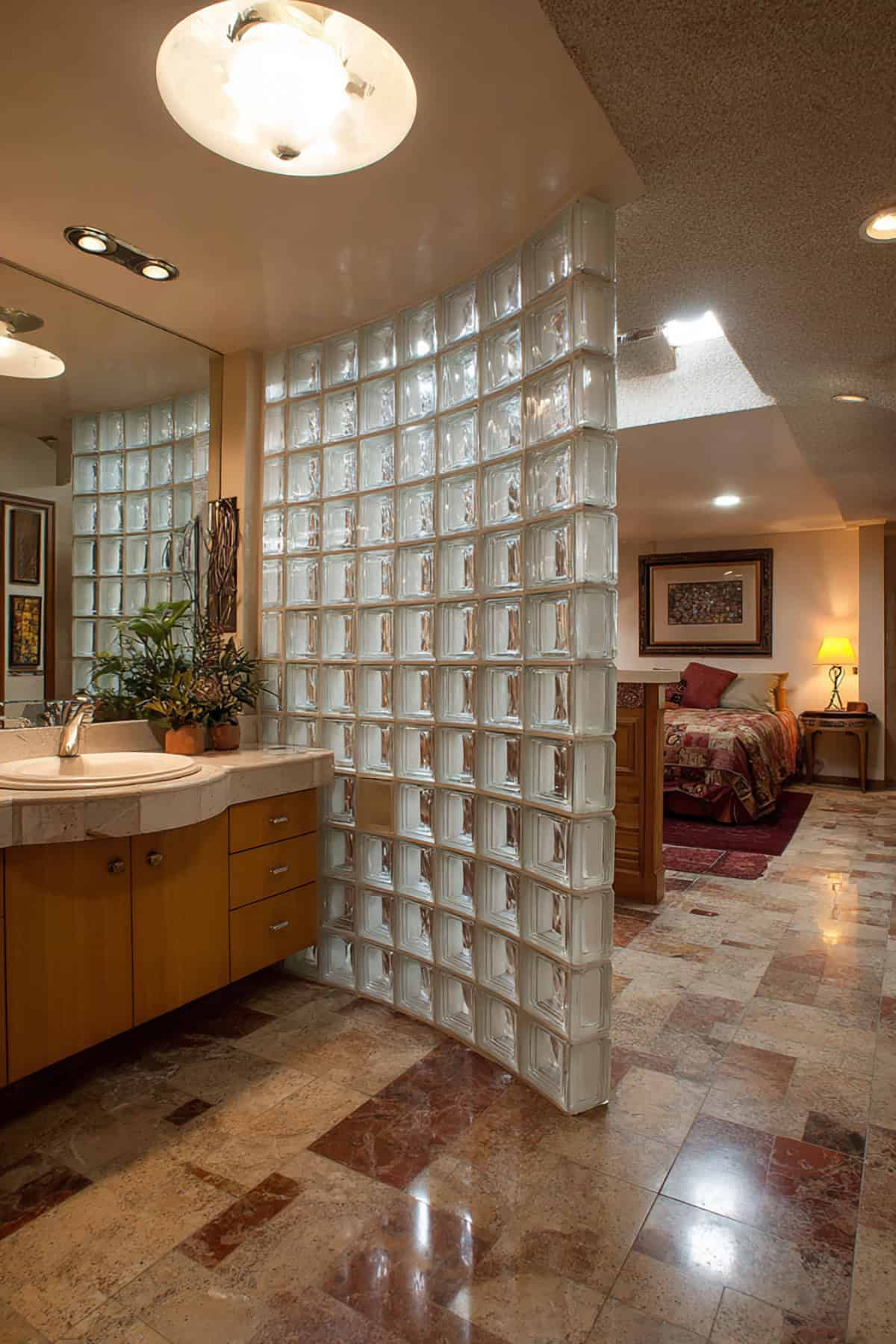 Glass Block Wall Divider