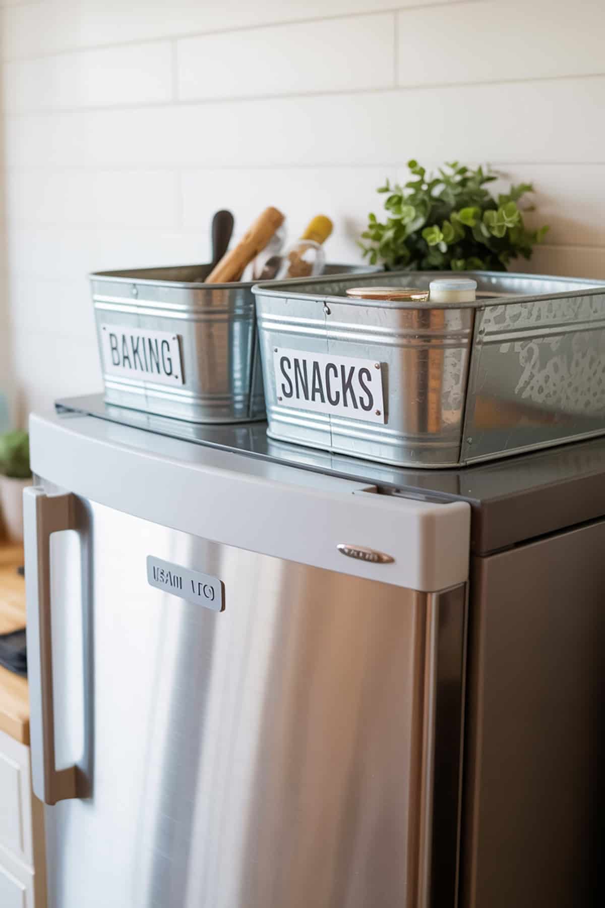 Labelled Metal Bin Pair