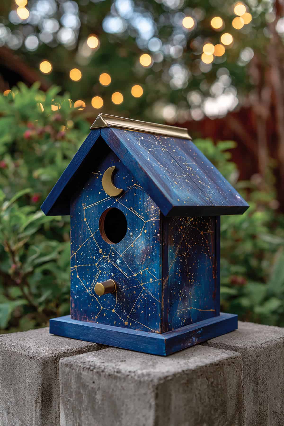 Midnight Constellation Star Map Birdhouse