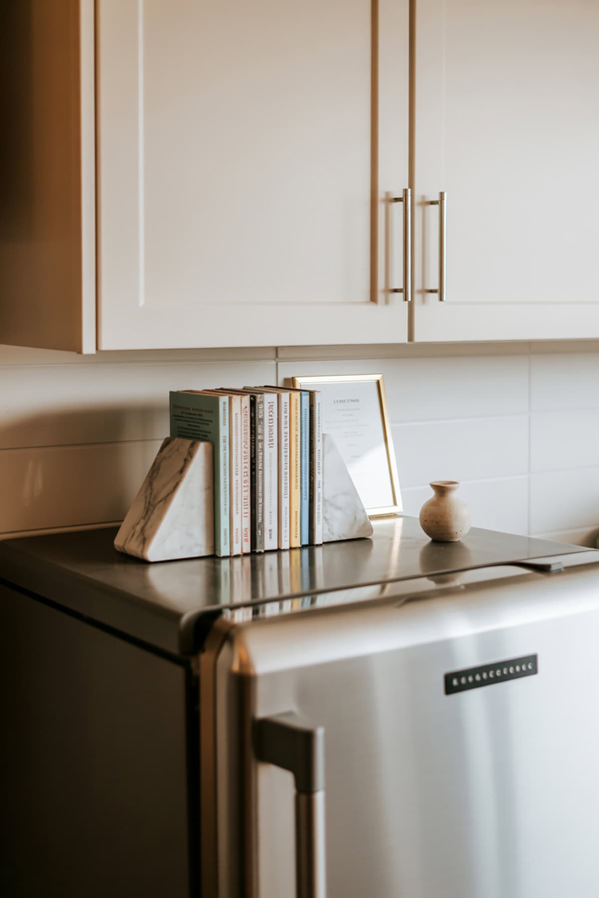 Mini Cookbook Stack With Heavy Bookends
