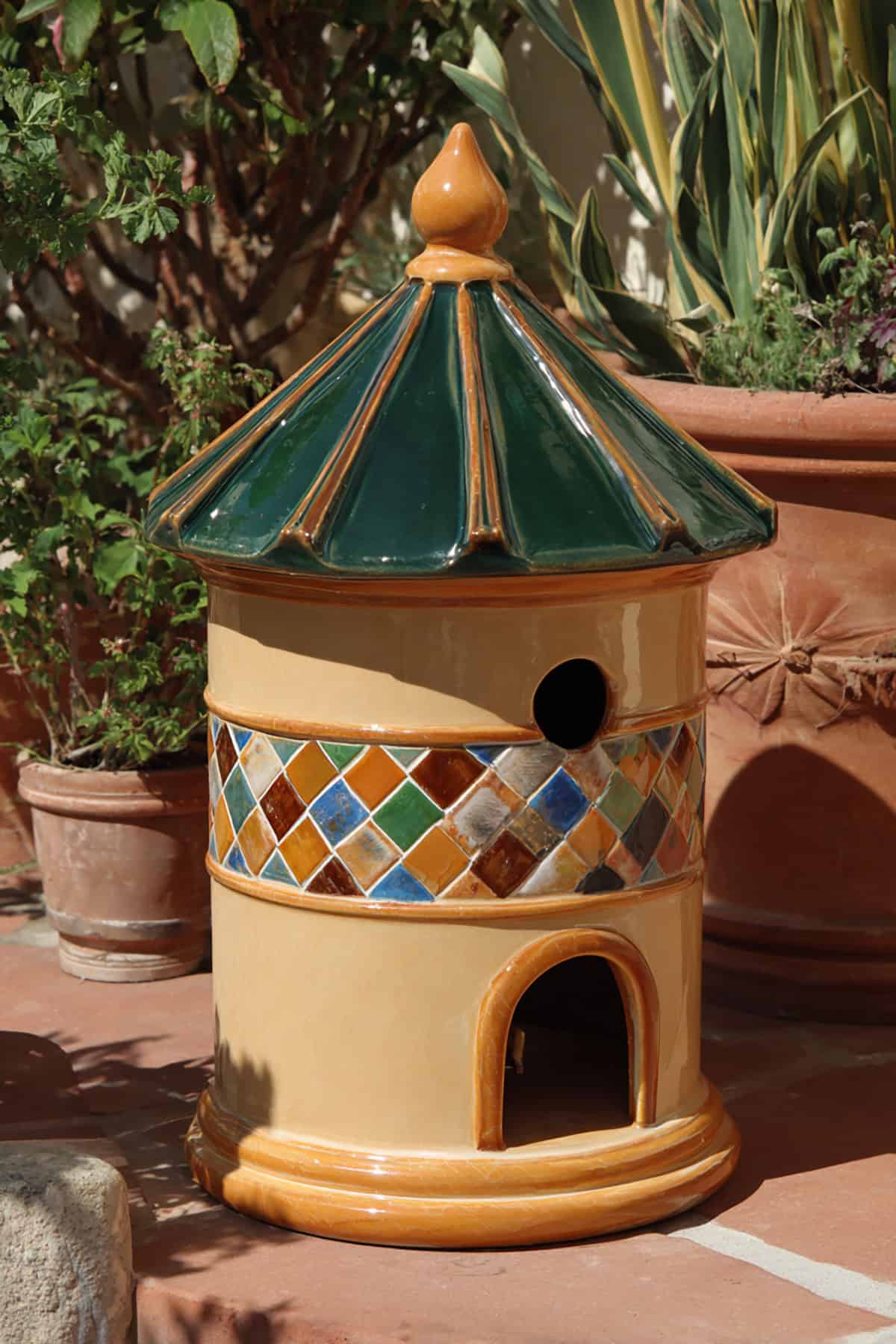 Moroccan Zellige Tile Band Birdhouse
