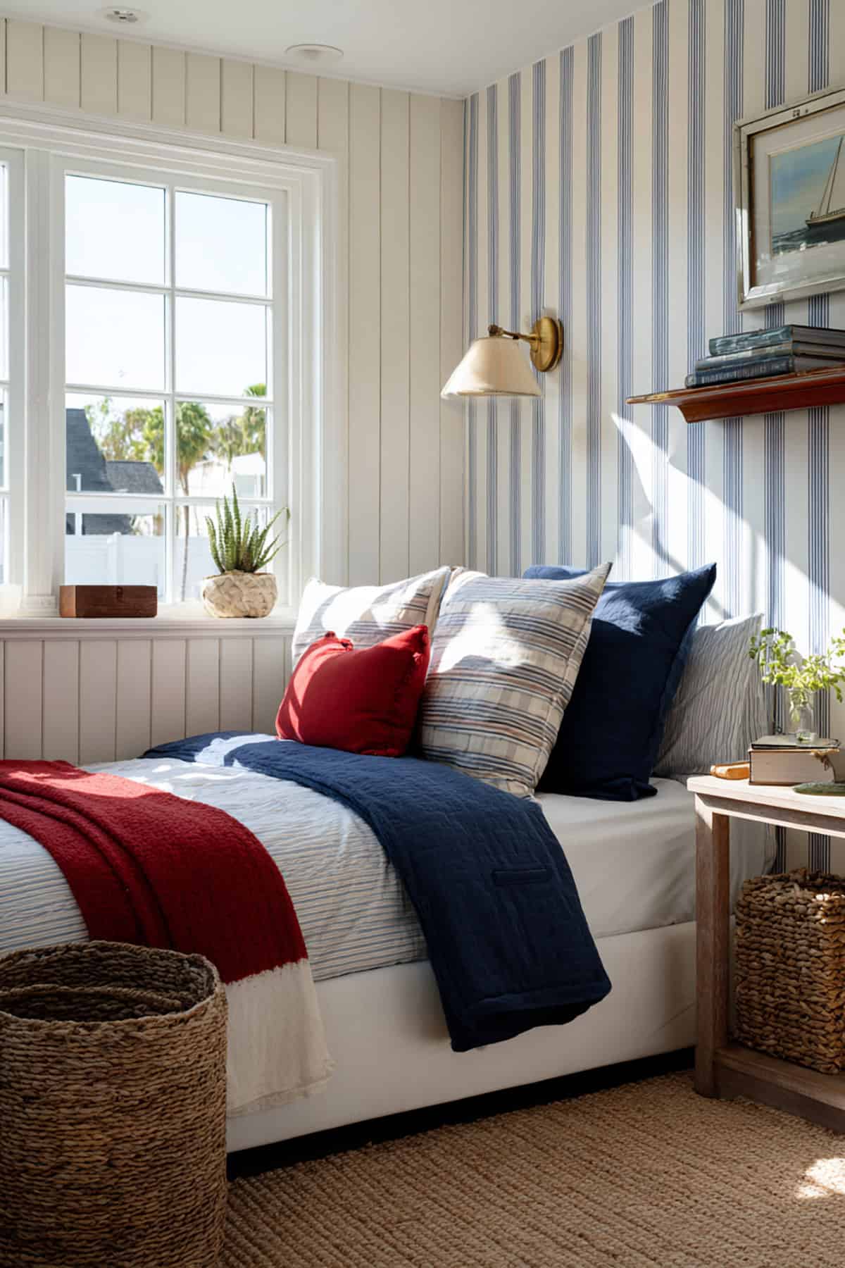 Nautical Stripes + Boat Shelf