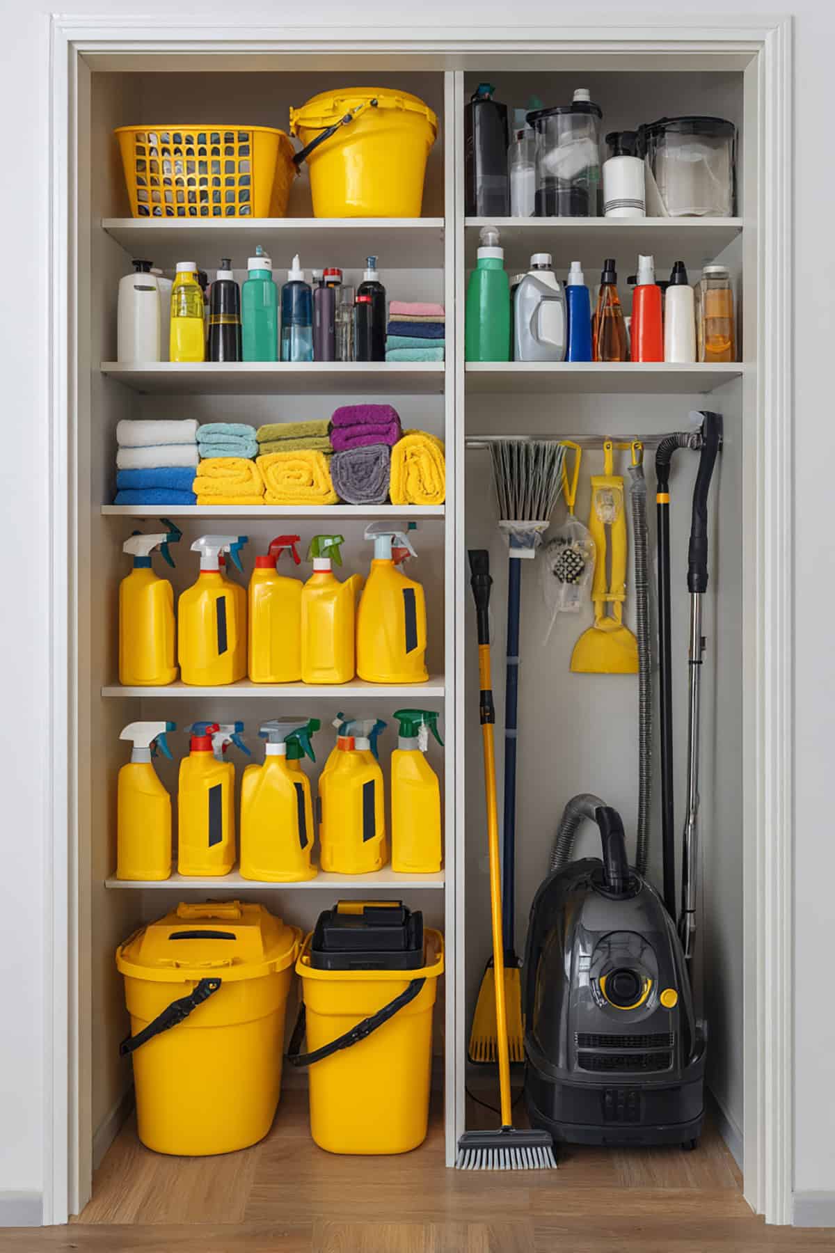 Organized Cleaning Closet Levels