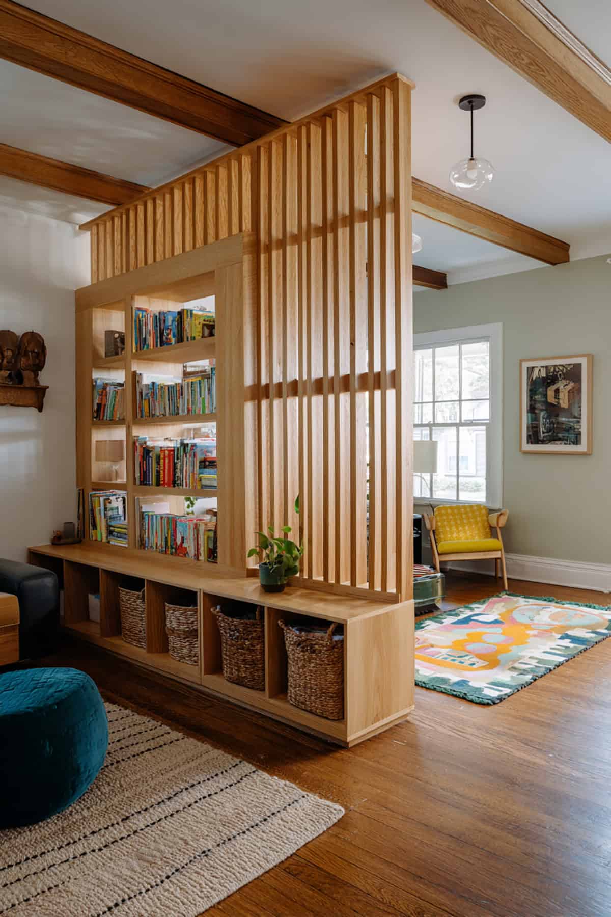 Partial Slatted Wall with Storage