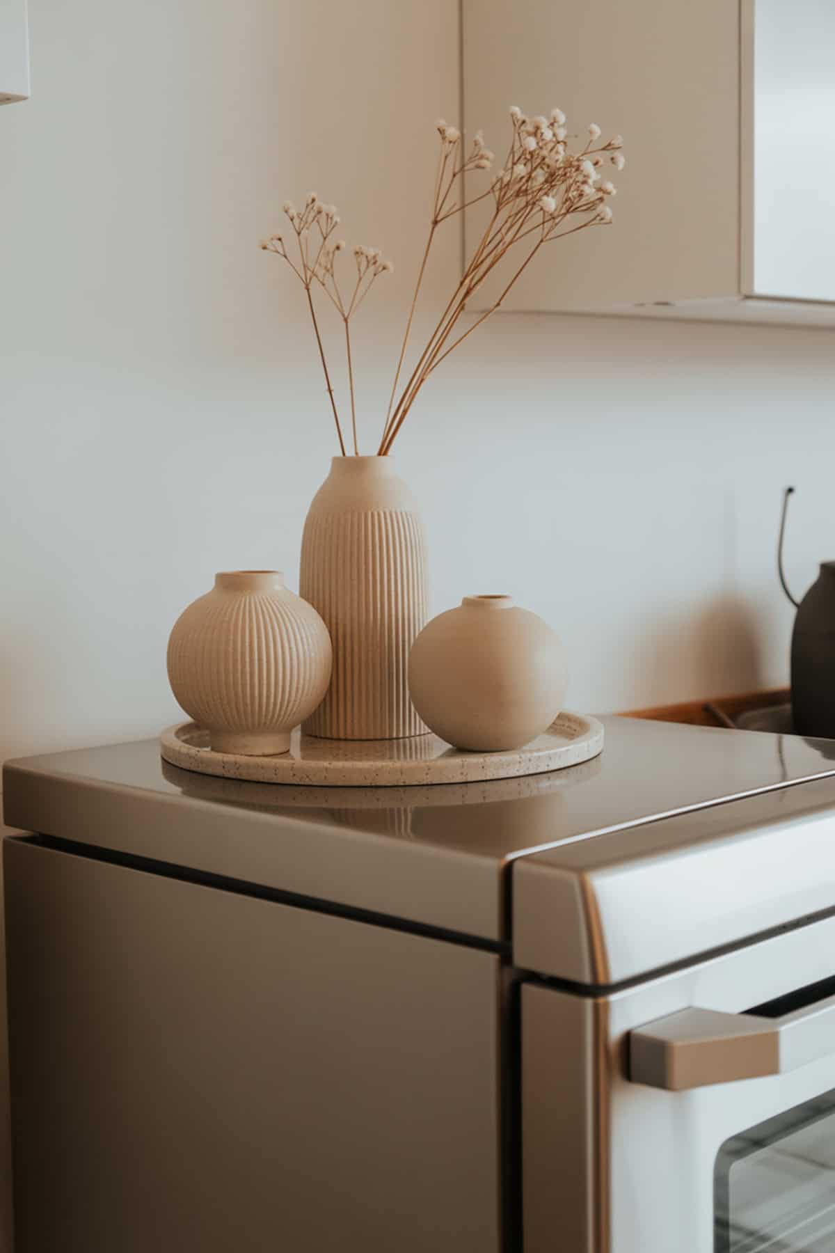 Sculptural Neutral Vase Trio