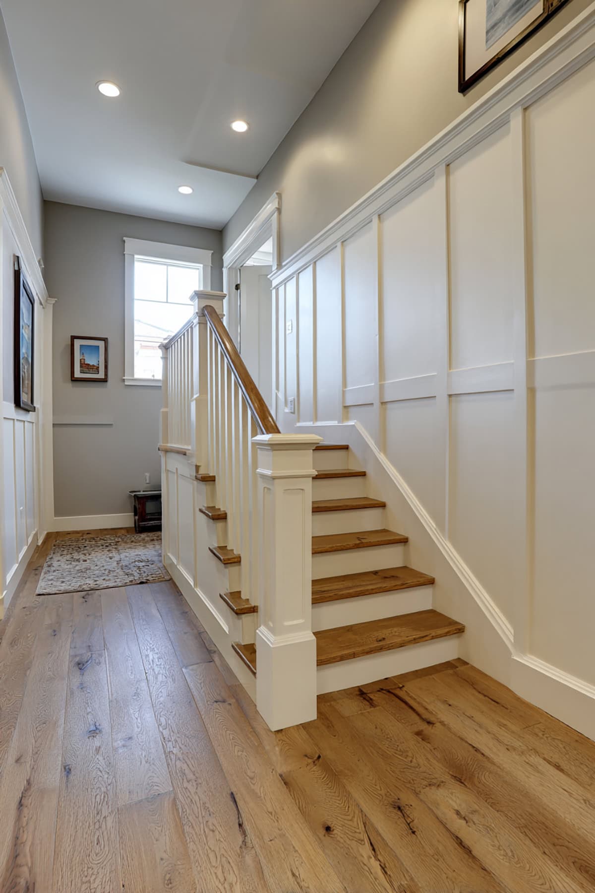 Stairwell Wainscoting That Follows The Slope