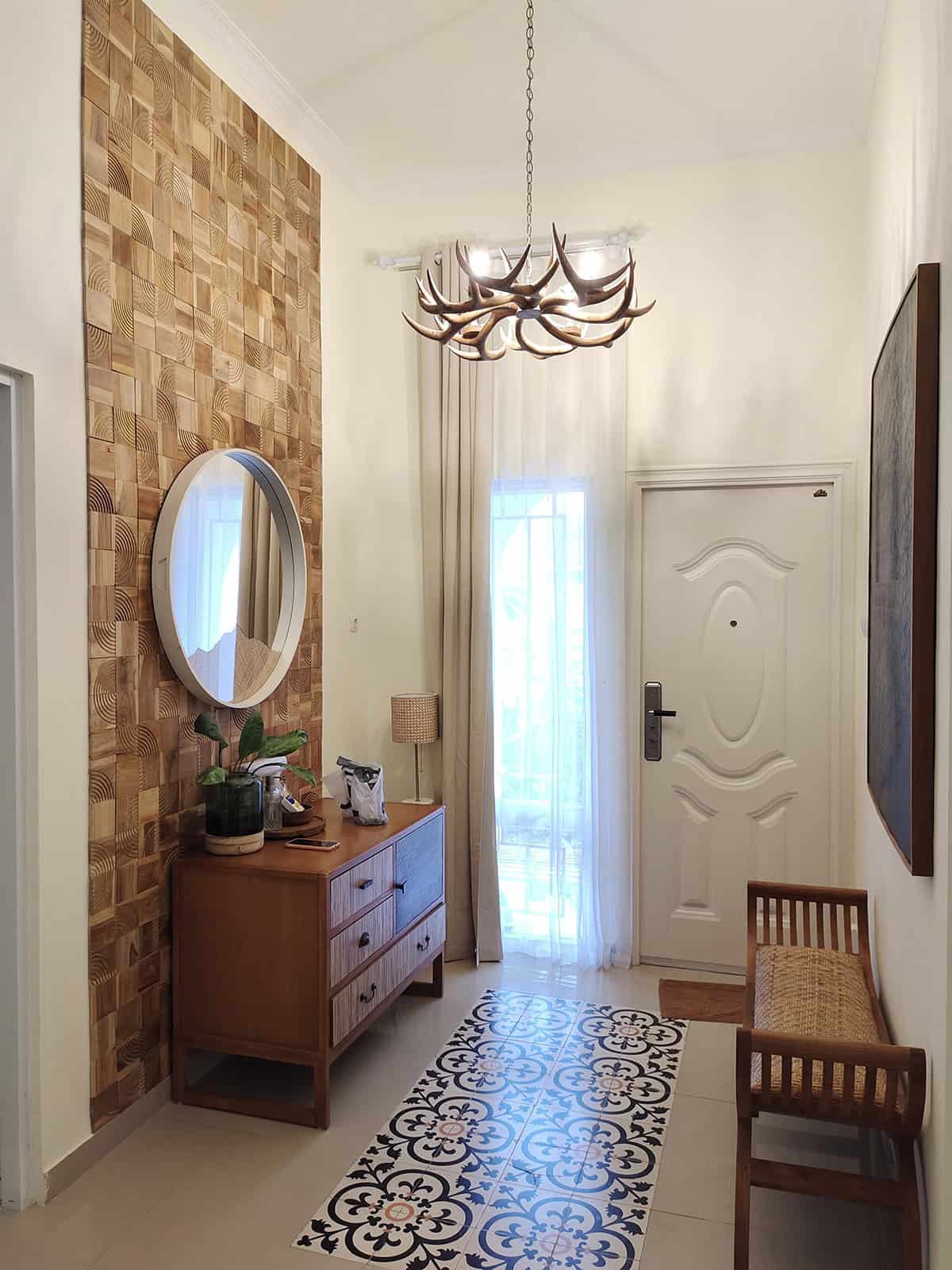 Statement Wall Paneling with a slim console table