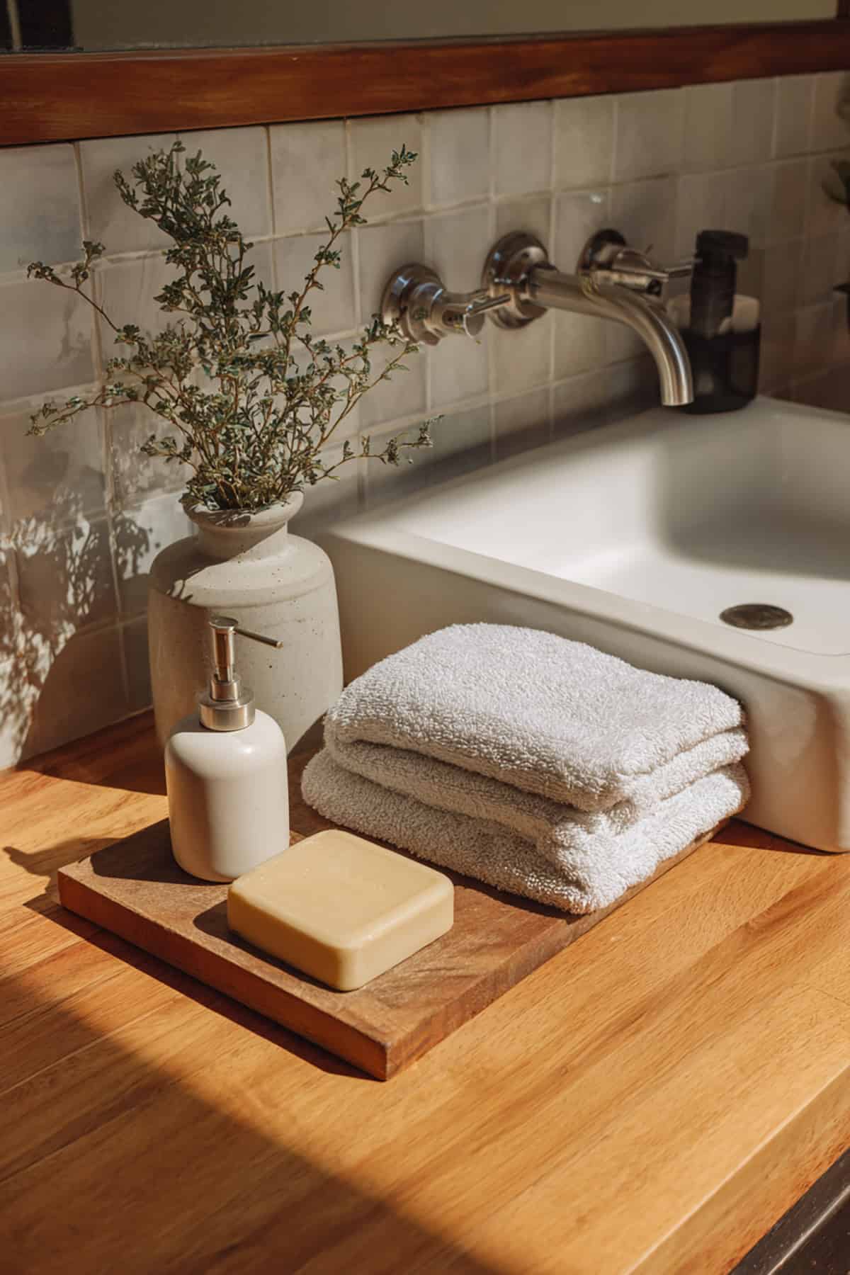 Stone Tray With Apothecary Bottles and Brass Details