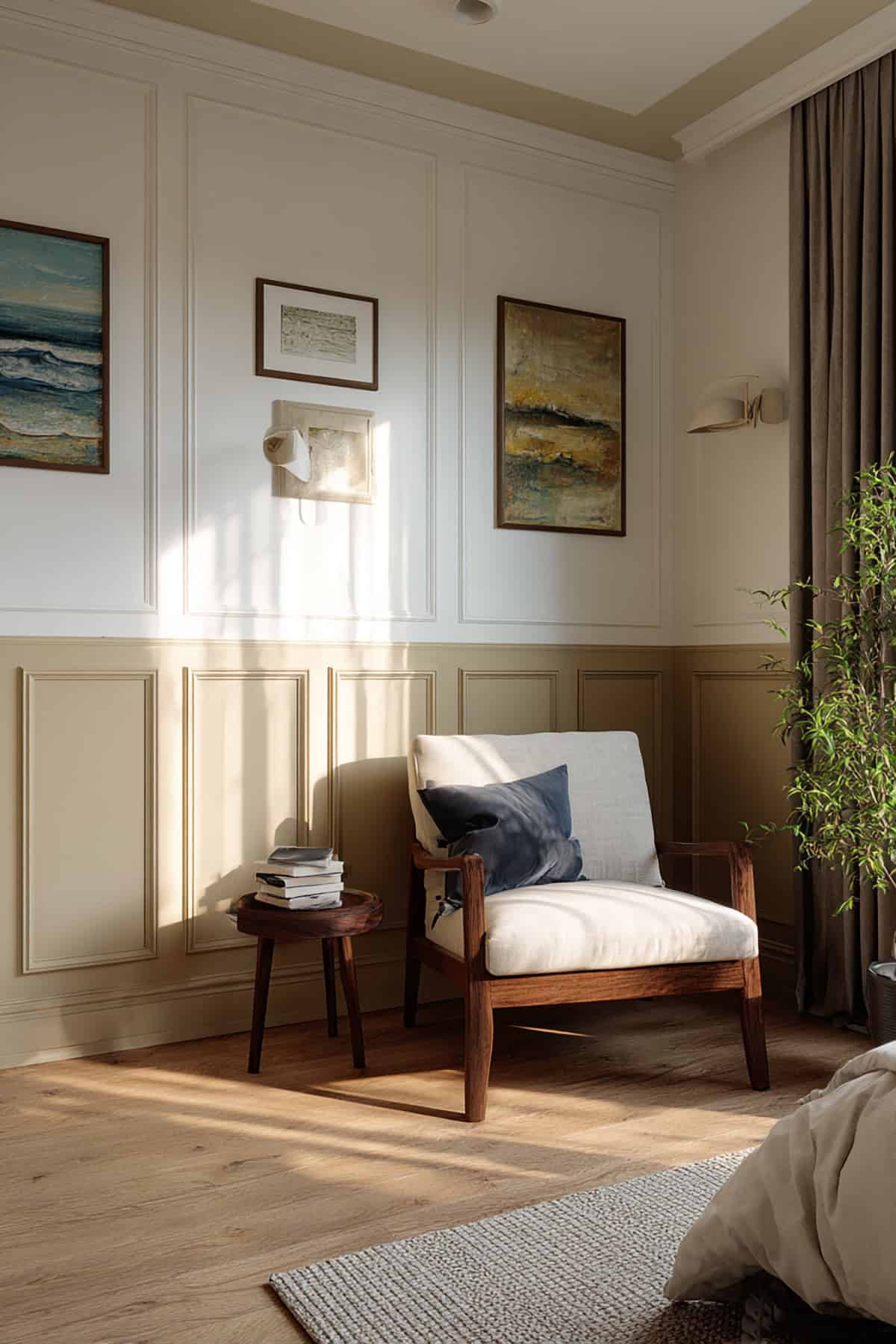 Two Tone Wainscoting With A Hairline Divider