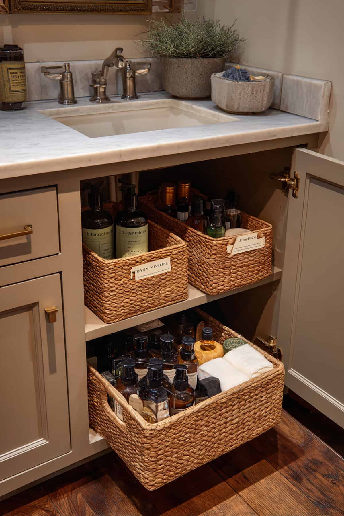 Under Sink Two Basket System