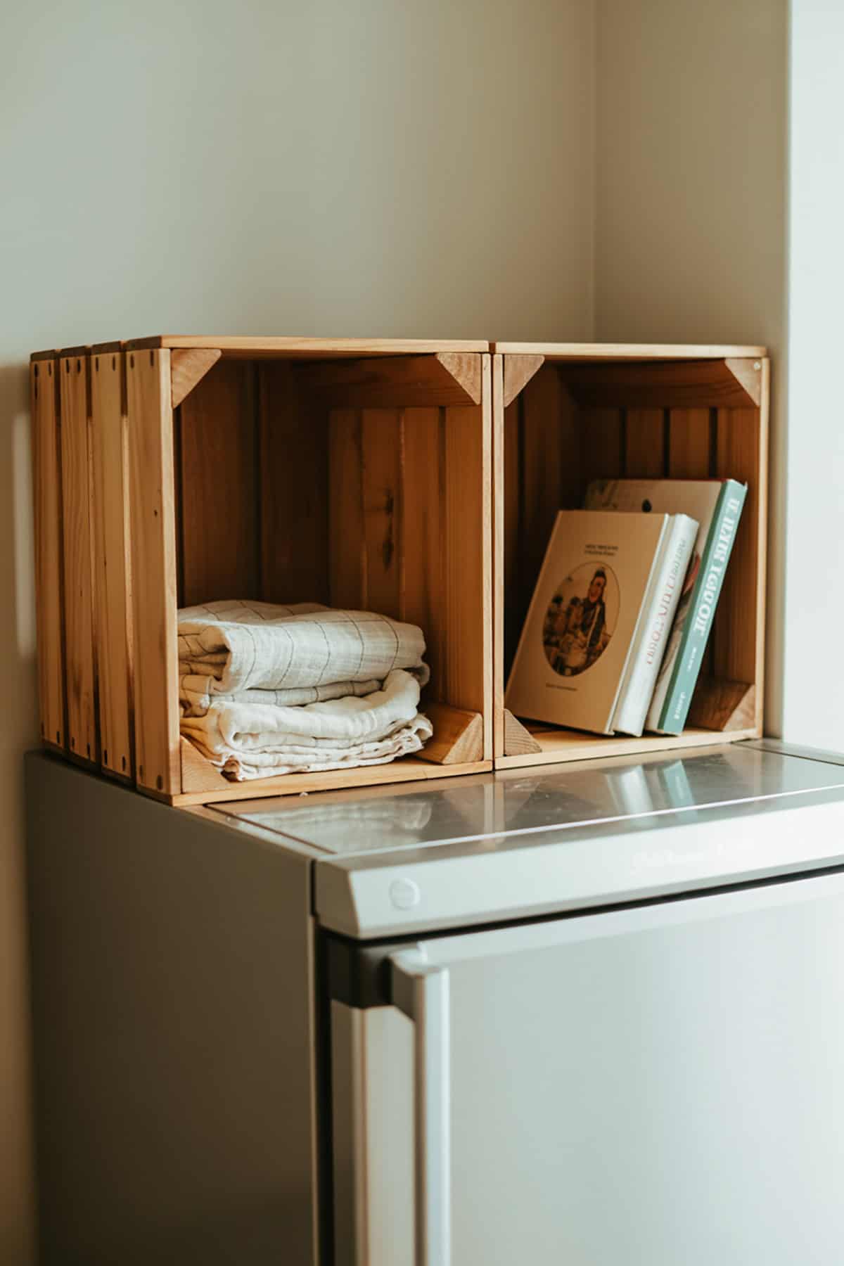 Wood Crates As Cubbies